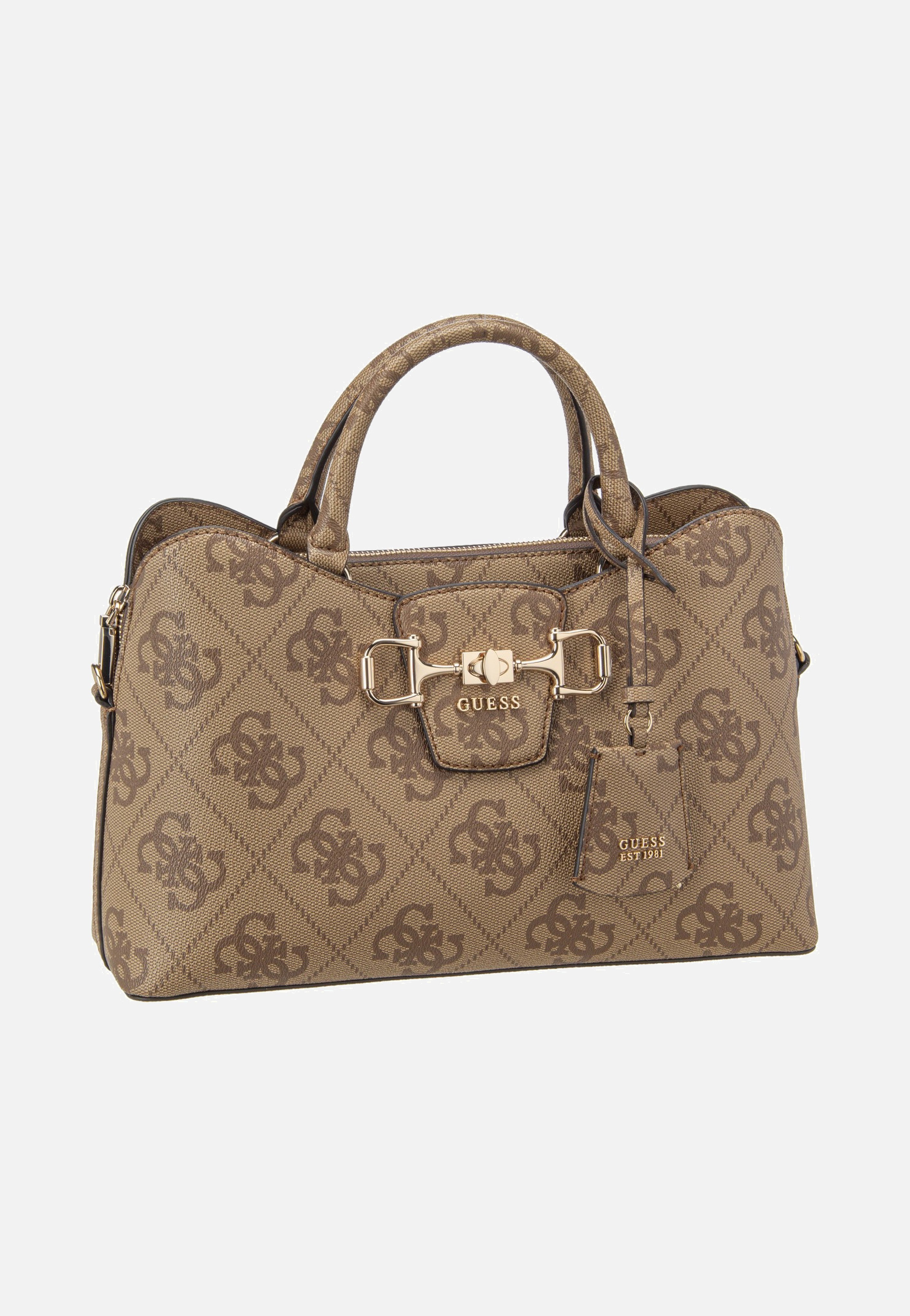Guess - Janie Logo Girlfriend Satchel Latte Logo - Satchel | Women-Image