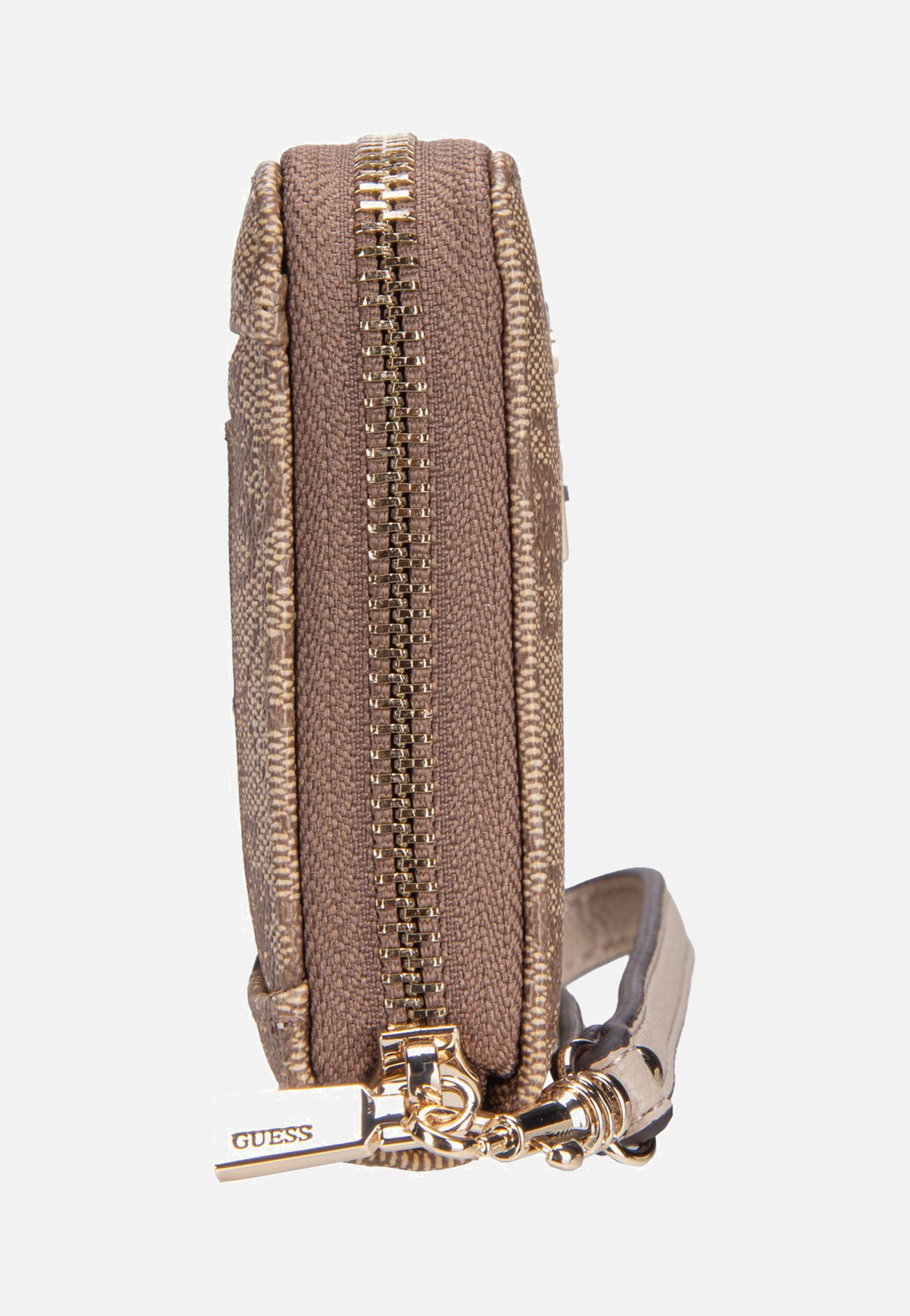 Guess Laurel II Slg Large Zip Around Latte Logo Wallet