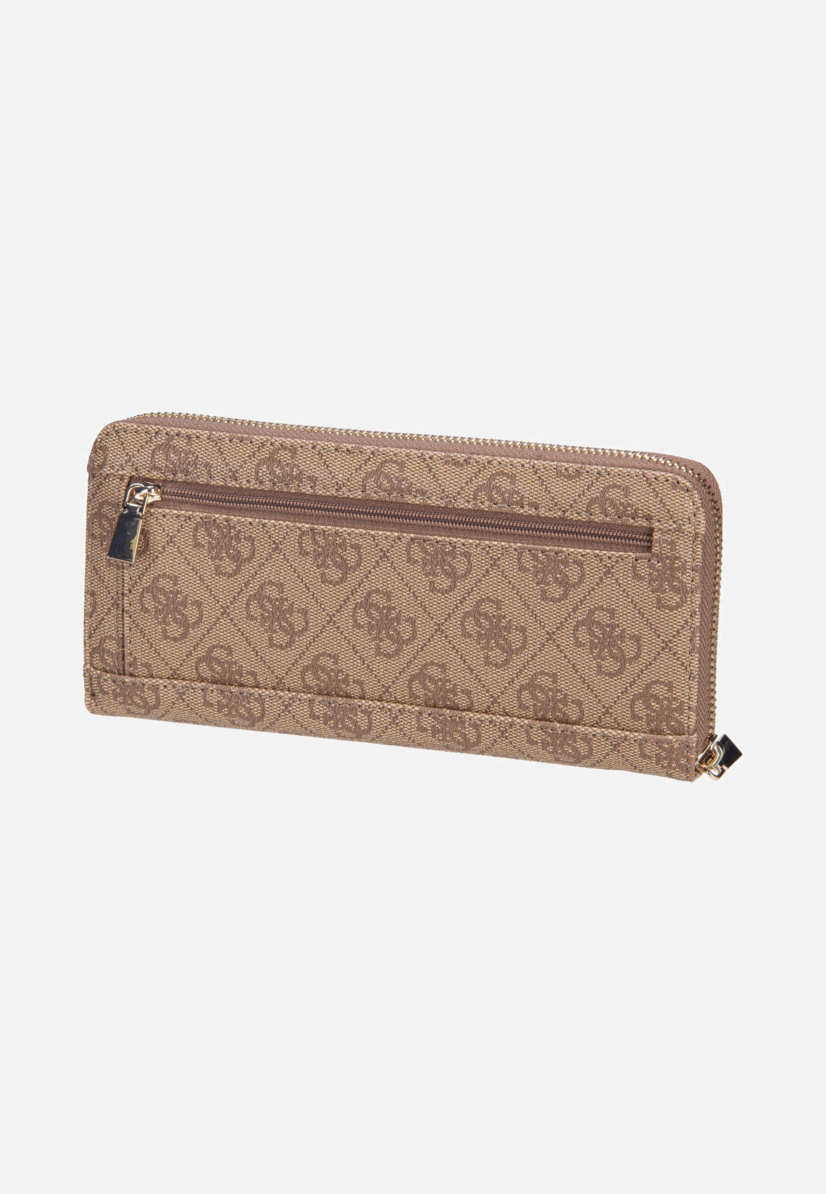Guess Laurel II Slg Large Zip Around Latte Logo Wallet