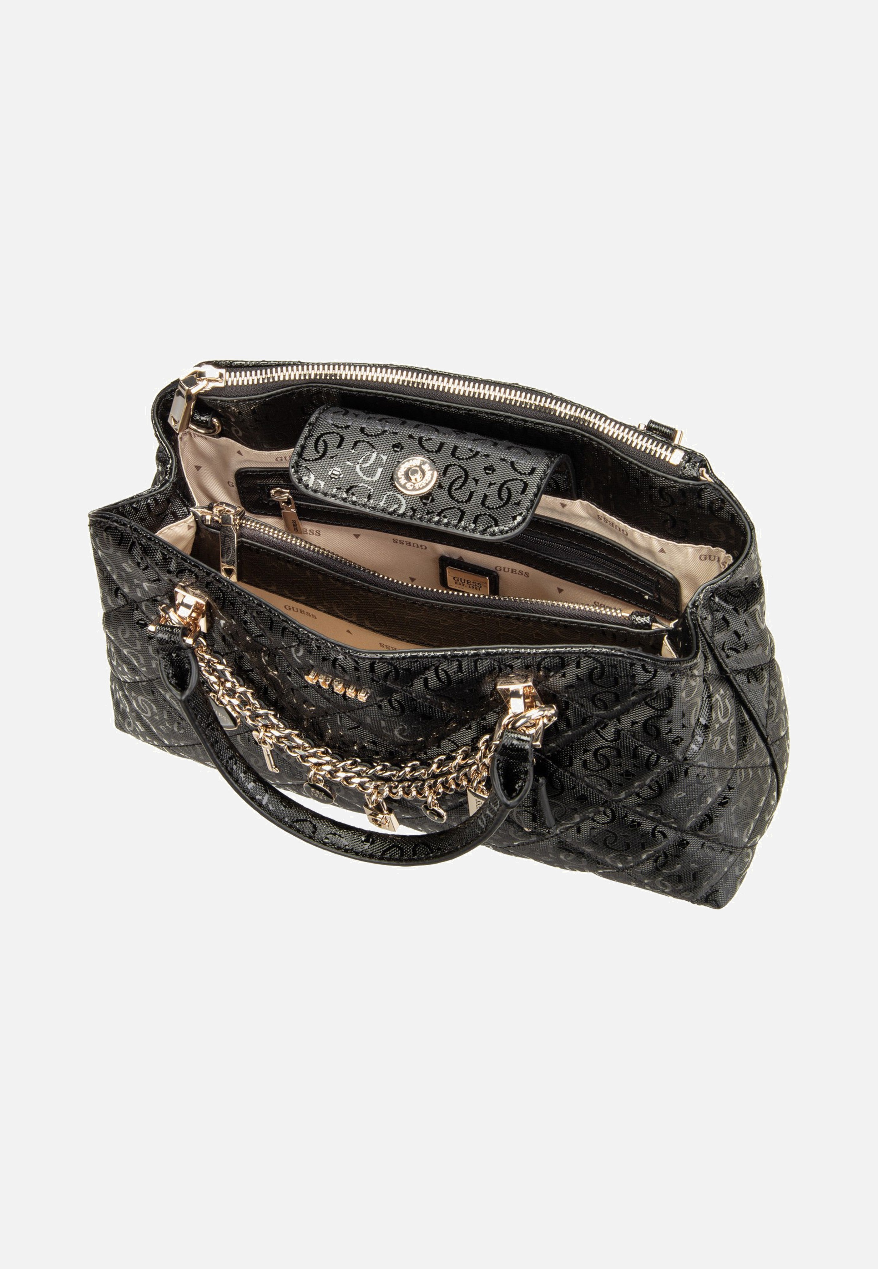 Guess - Libby 2 Comp Satchel Black - Satchel | Women-Image