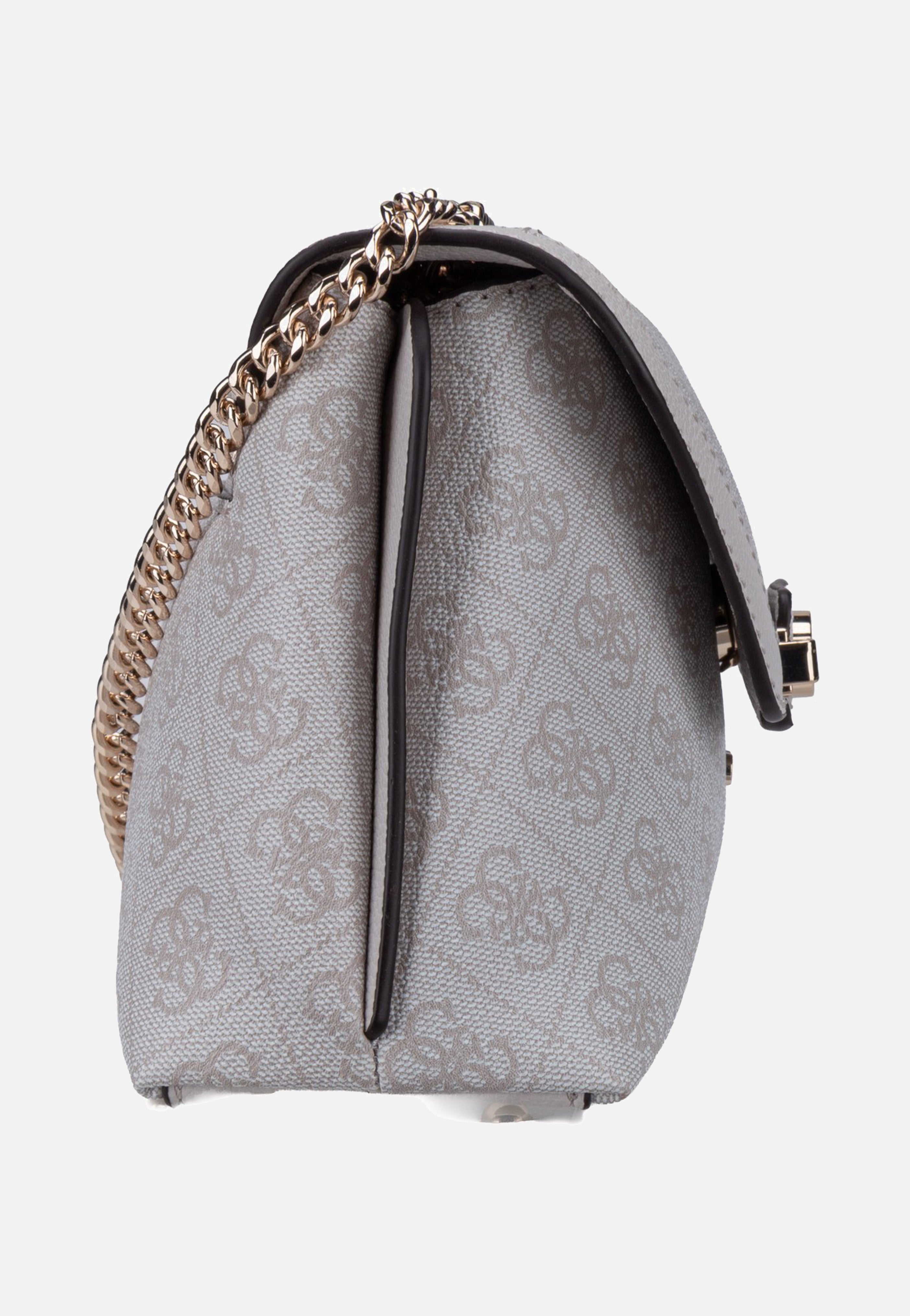 Guess Lindsey Convertible Flap 49210 Bone Logo Crossbody Bag
