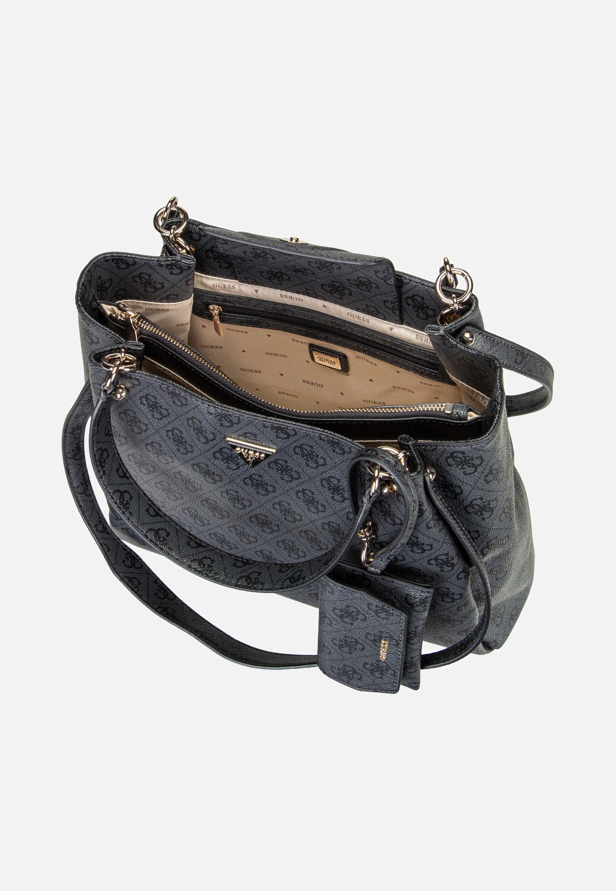 Guess Lorella Logo Girlfriend 84230 Coal Logo Bolsa de mano