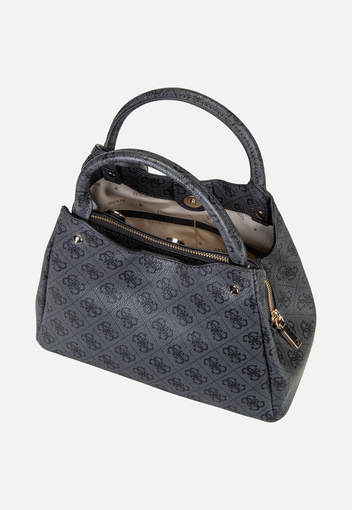 Guess Lorella Logo Small Girlfriend 84220 Coal Logo Bolsa con asa