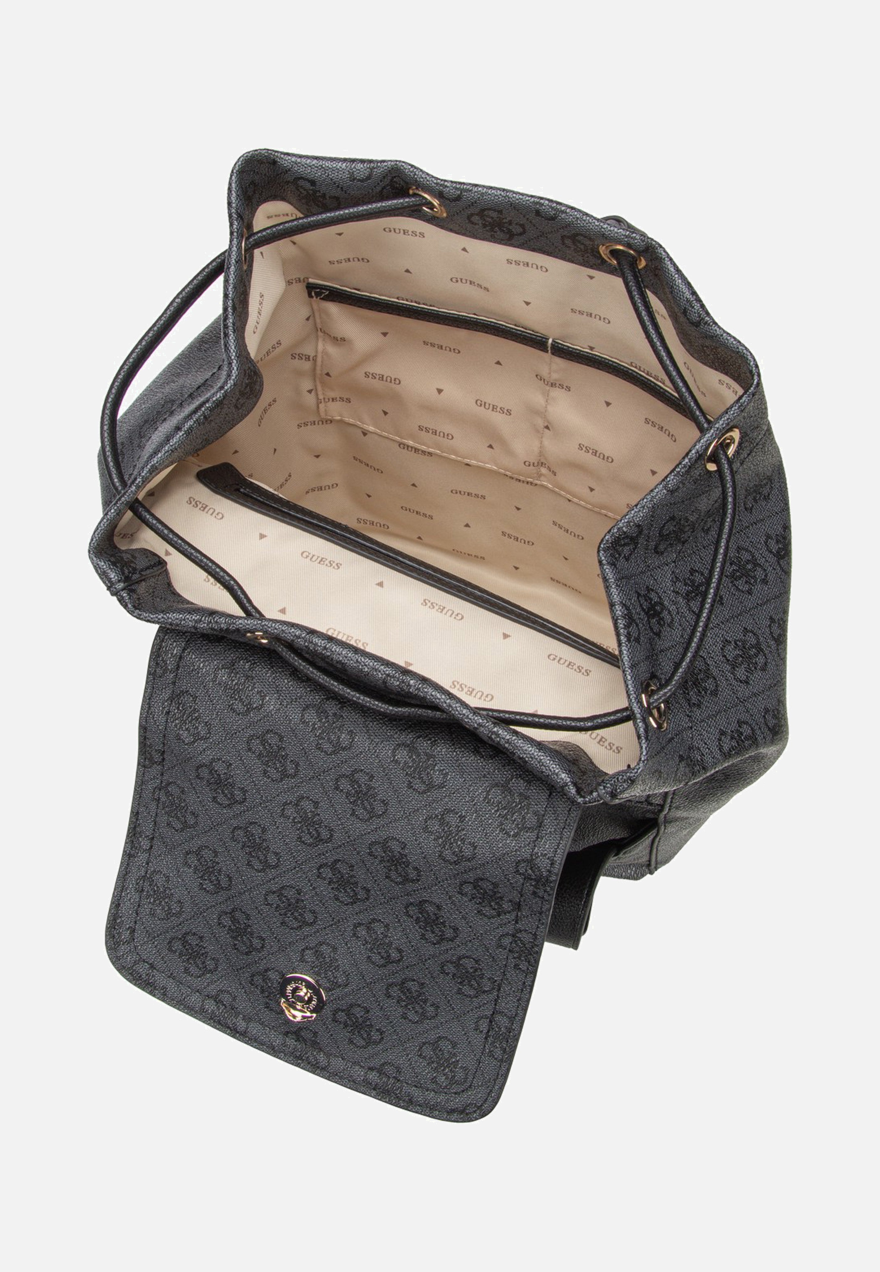 Guess Manhattan II Flap Coal Logo Backpack