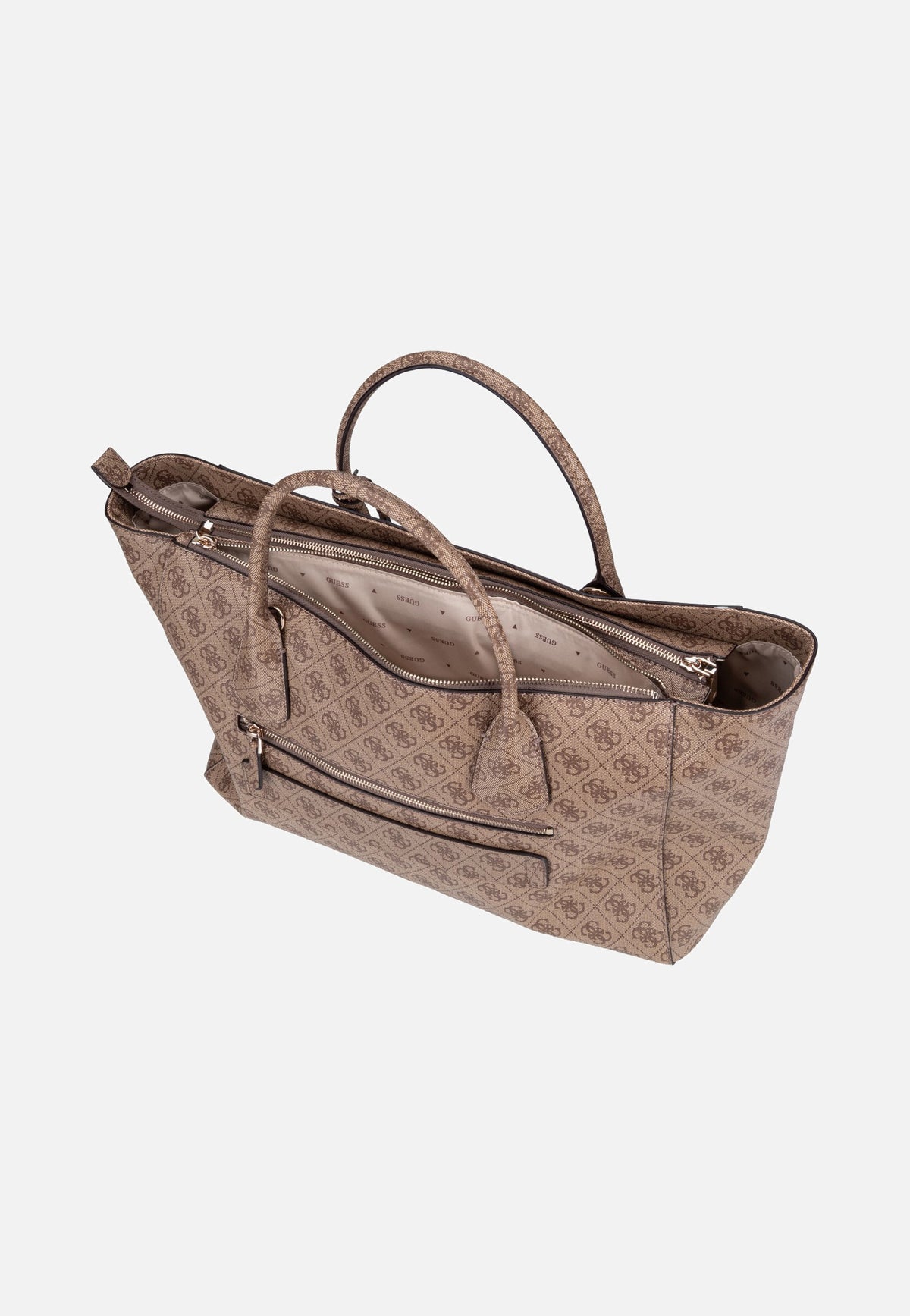 Guess Marissa Logo Tech 82240 Latte Logo Tote Bag