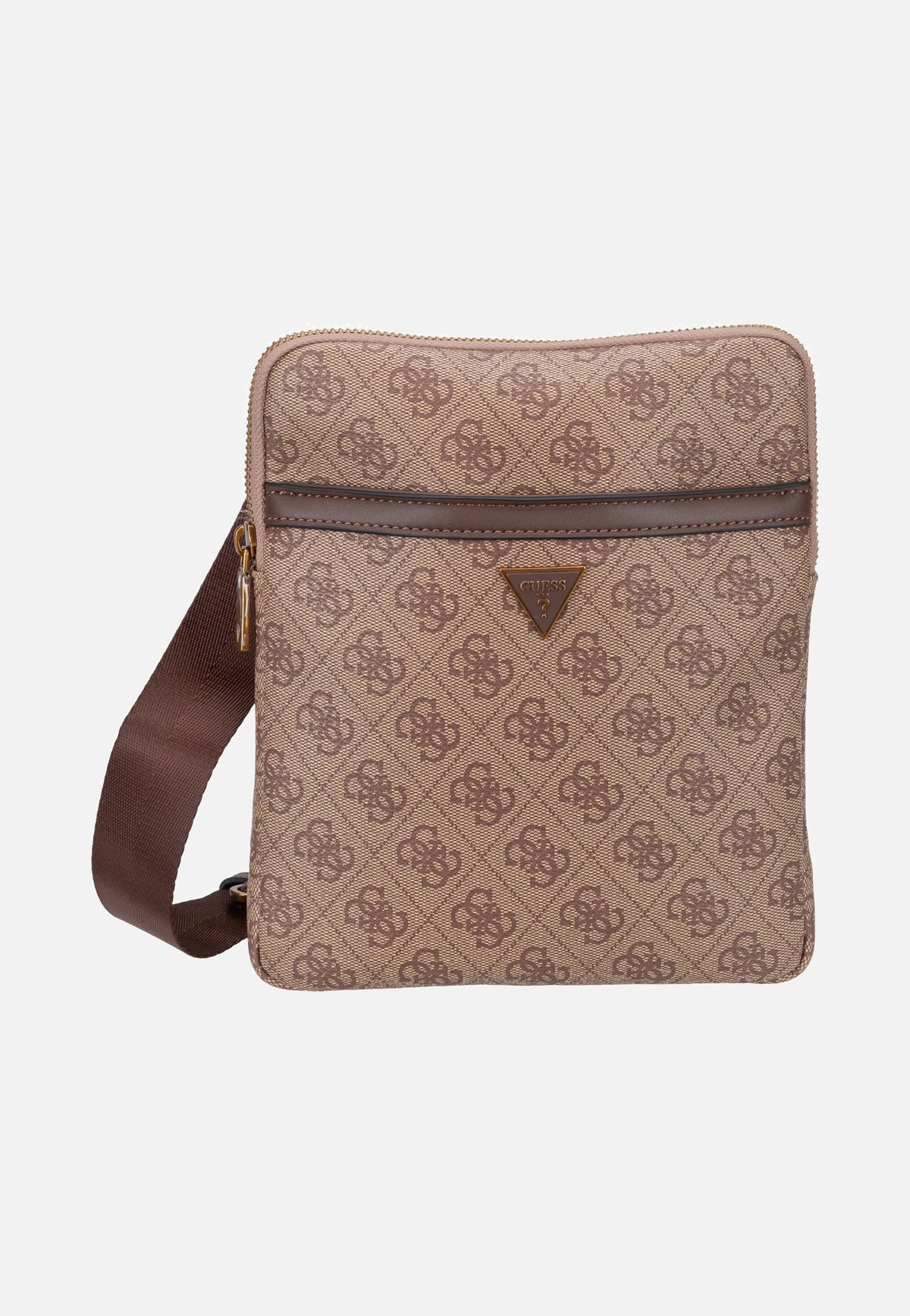Guess Milano Crossbody Flat Beige/Brown Sac à bandoulière