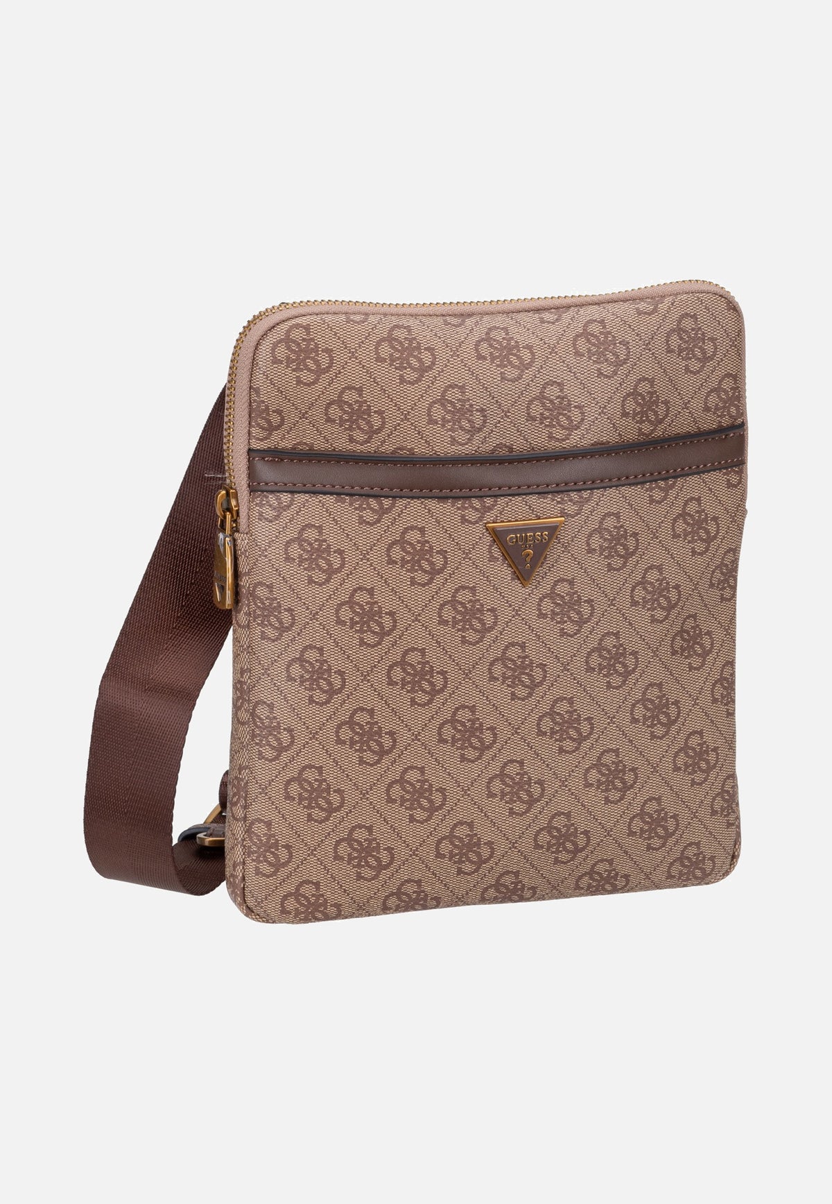 Guess Milano Crossbody Flat Beige/Brown Sac à bandoulière