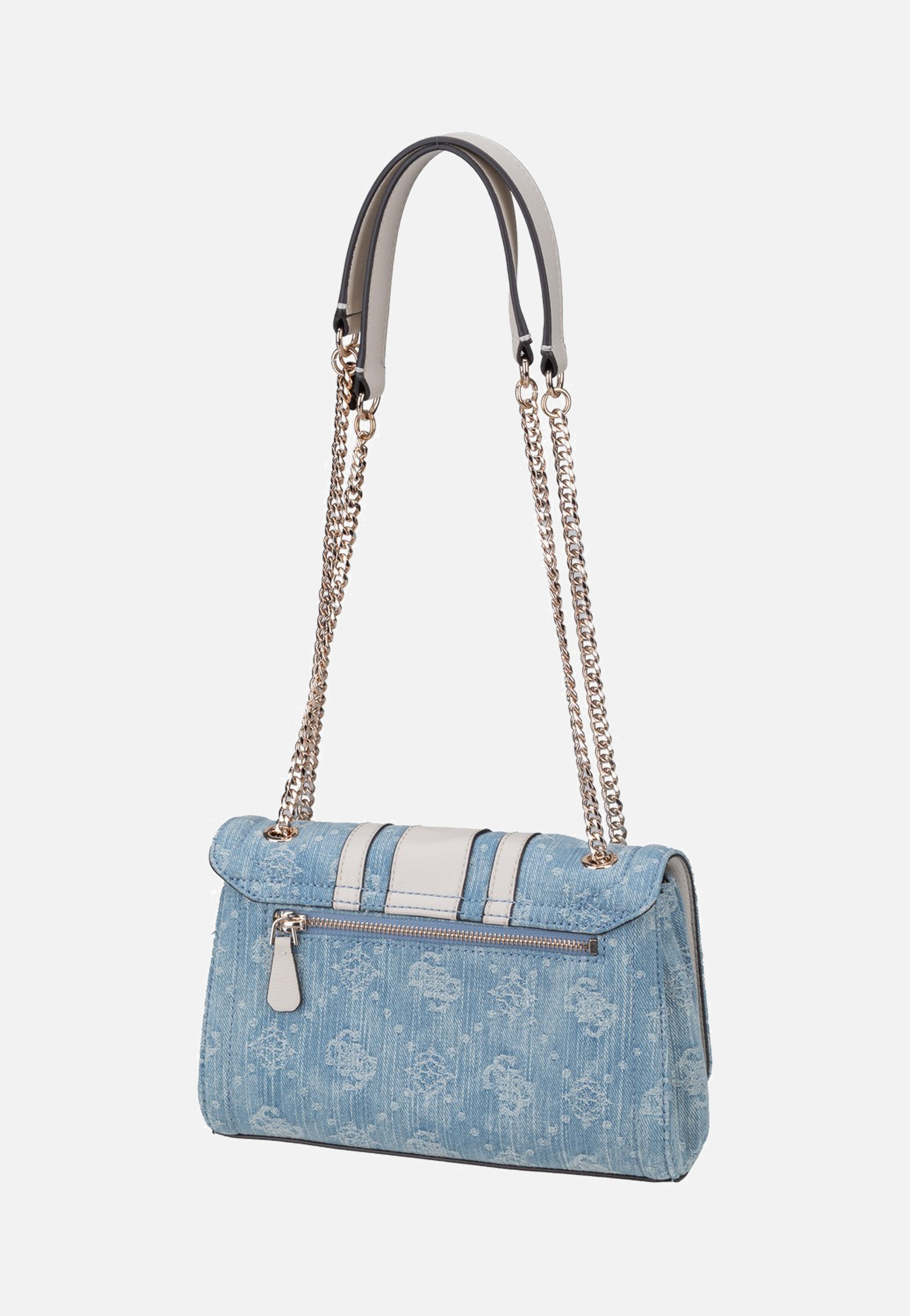 Guess Noelle II Convertible Flap 72210 Denim Logo Crossbody Bag