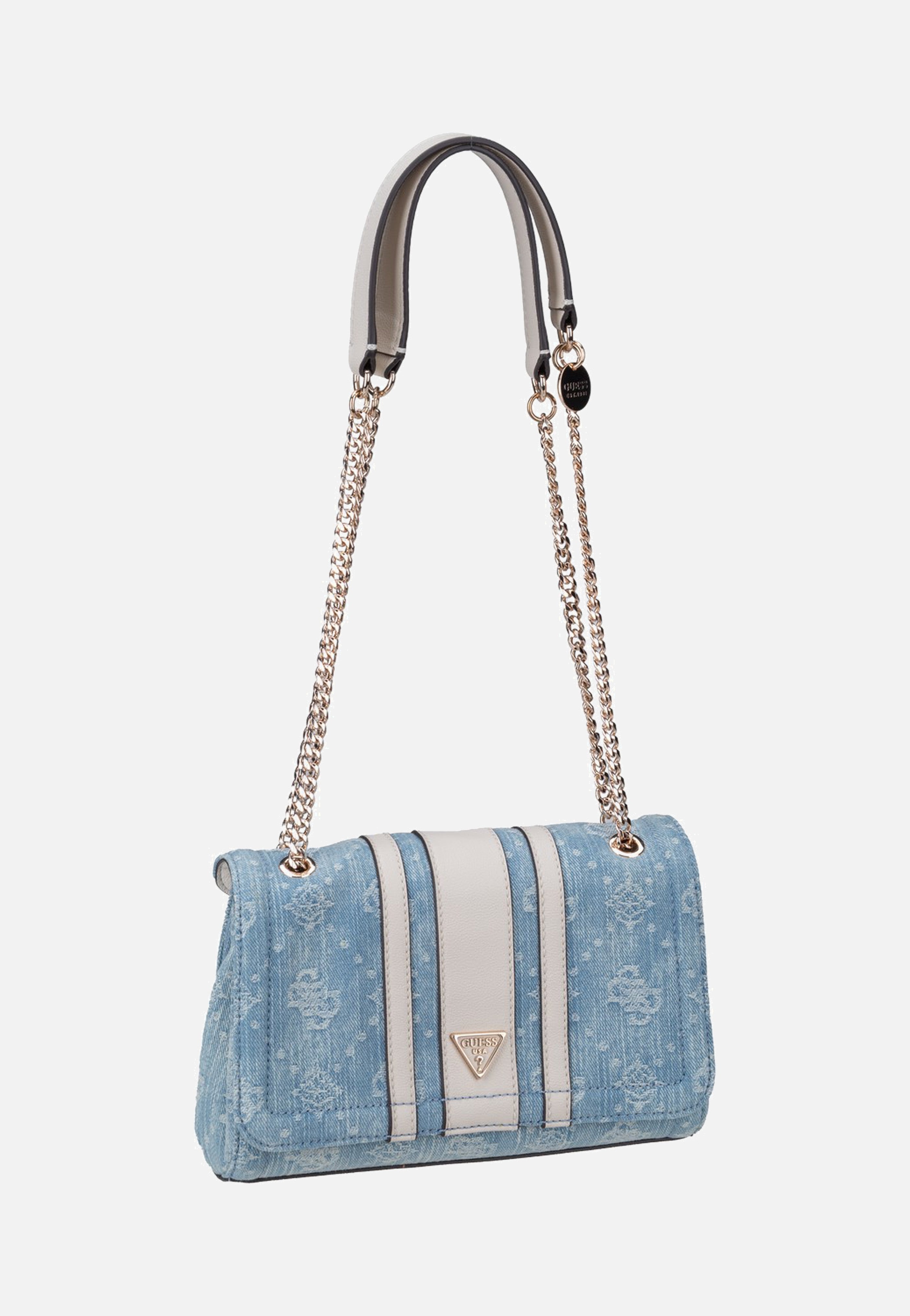 Guess Noelle II Convertible Flap 72210 Denim Logo Crossbody Bag