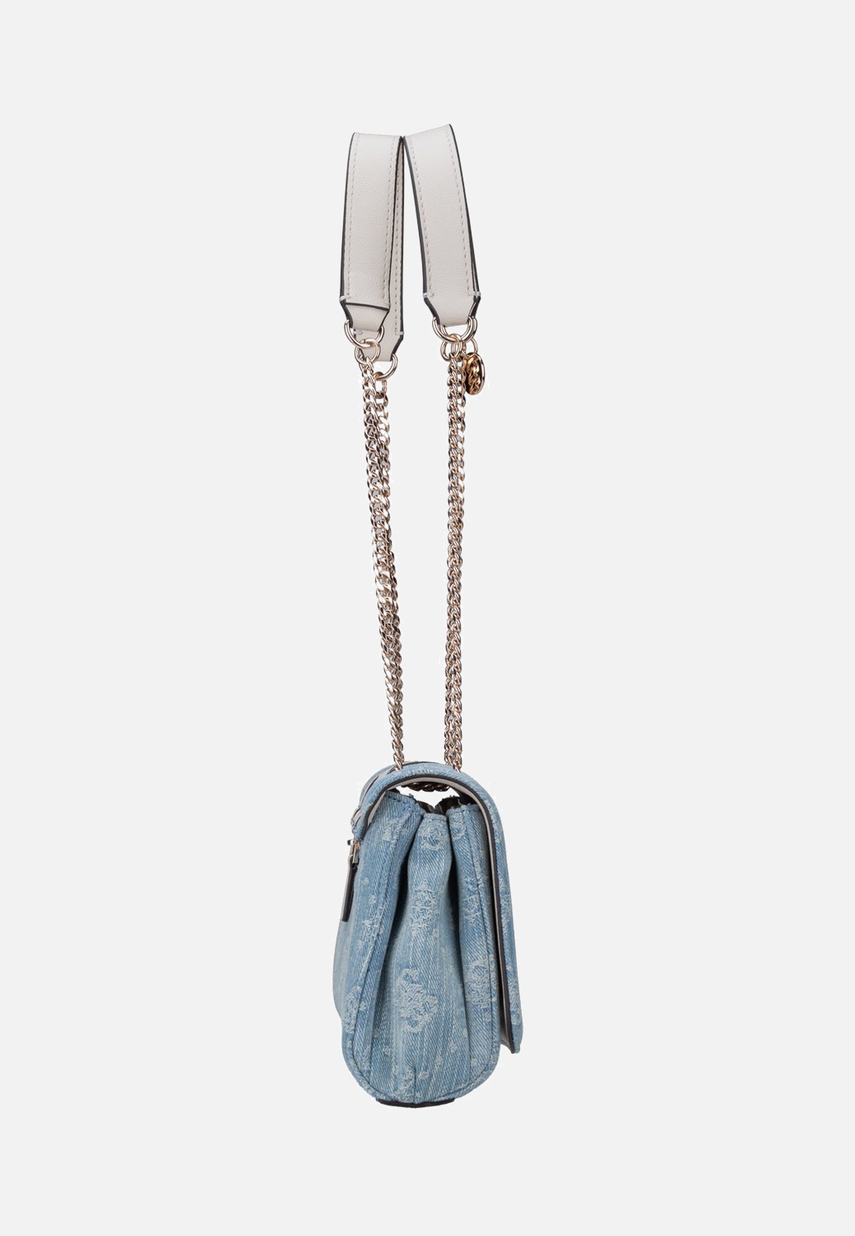 Guess Noelle II Convertible Flap 72210 Denim Logo Crossbody Bag