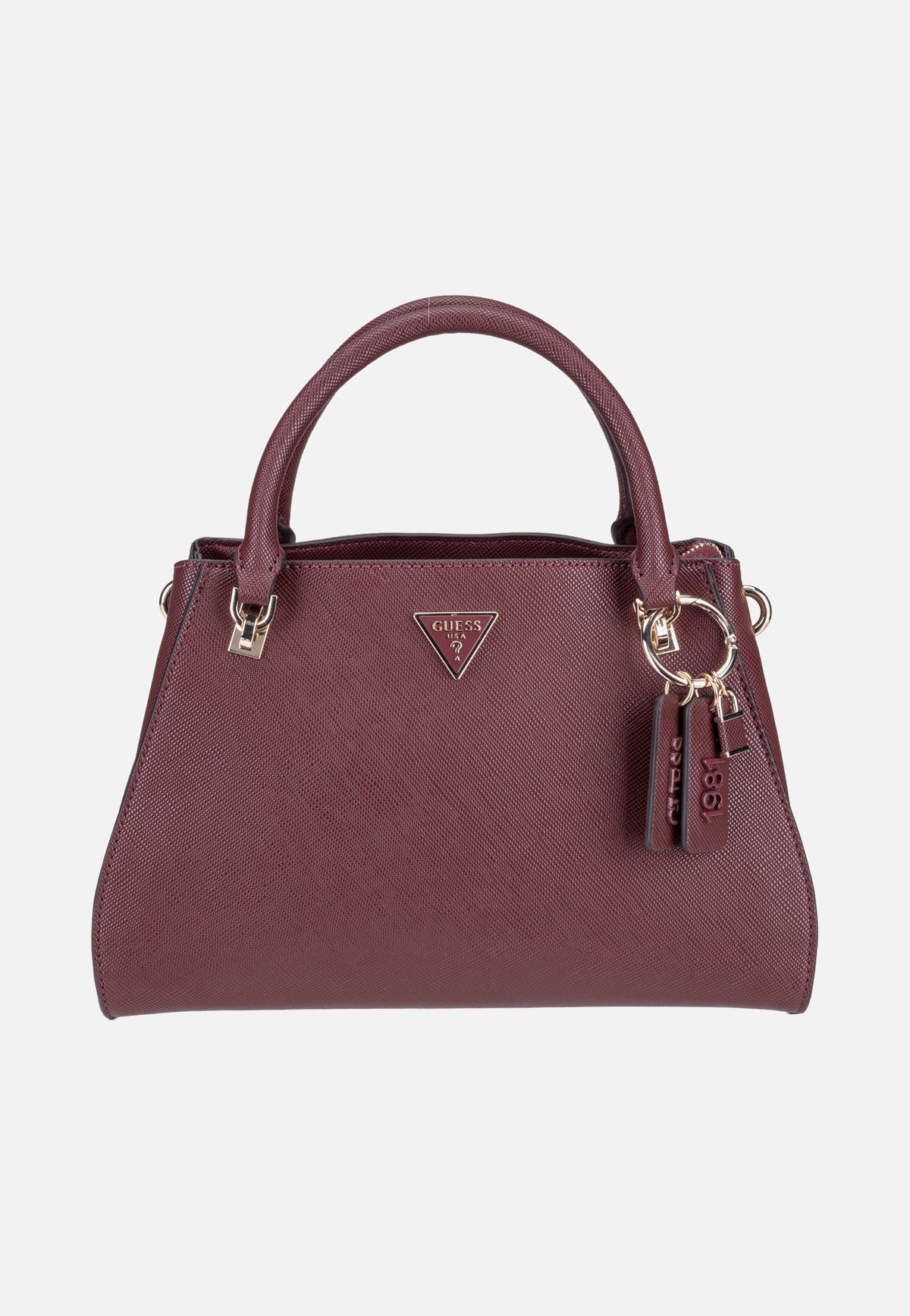 Guess Noelle II Luxury Saffiano 72070 Burgundy Handle Bag