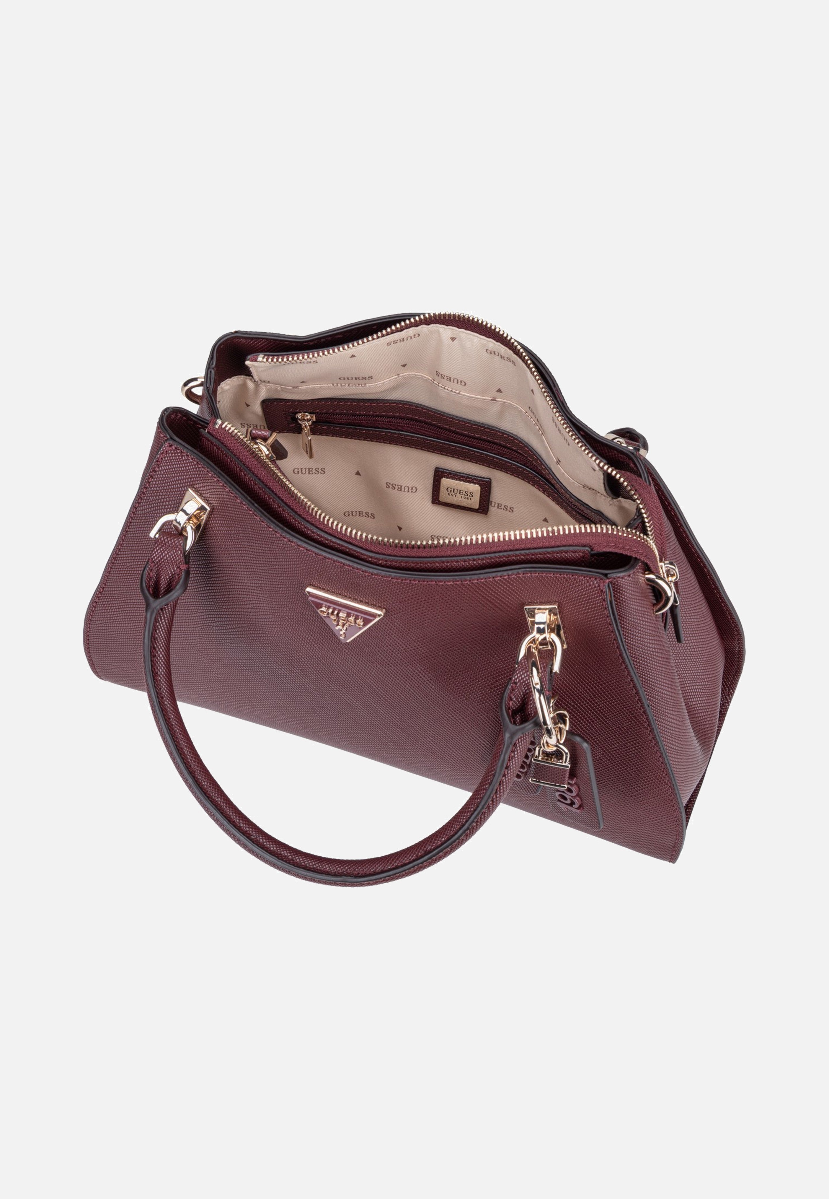 Guess Noelle II Luxury Saffiano 72070 Burgundy Handle Bag