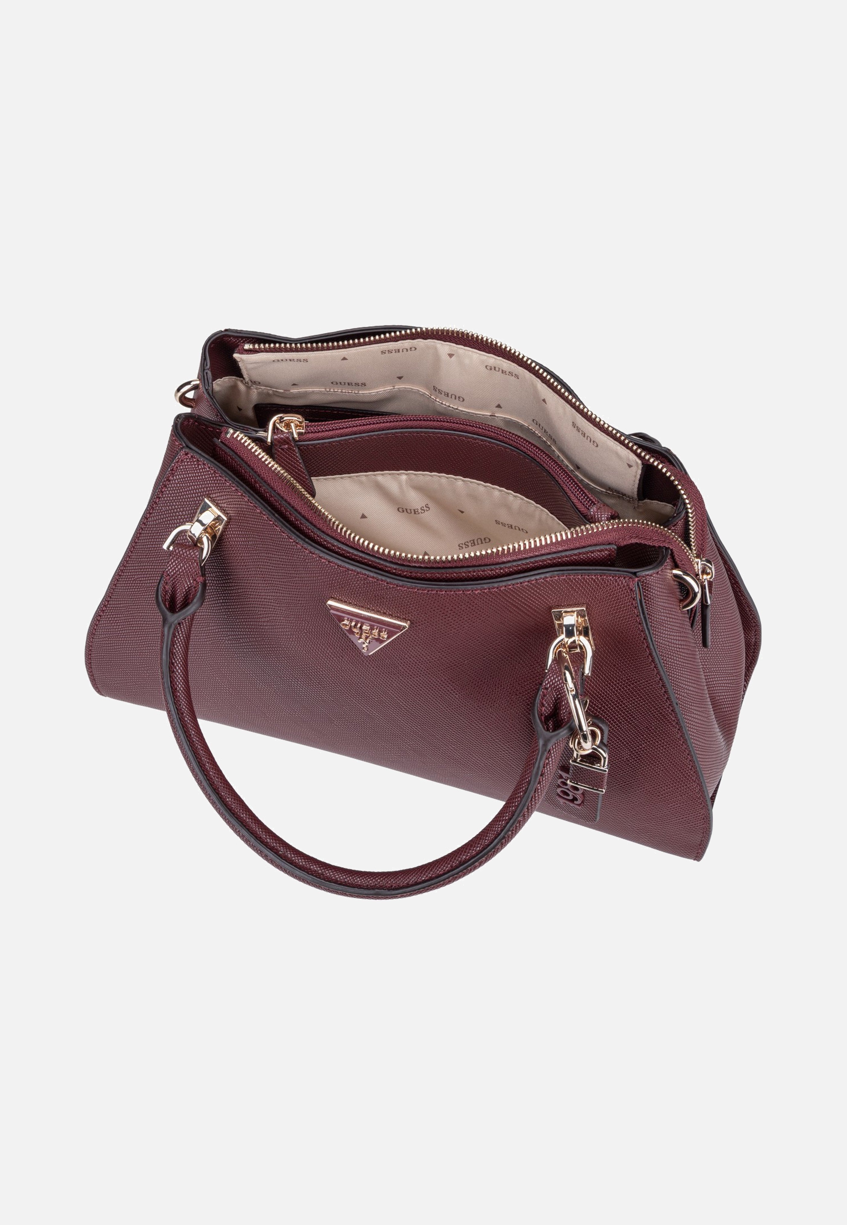 Guess Noelle II Luxury Saffiano 72070 Burgundy Handle Bag