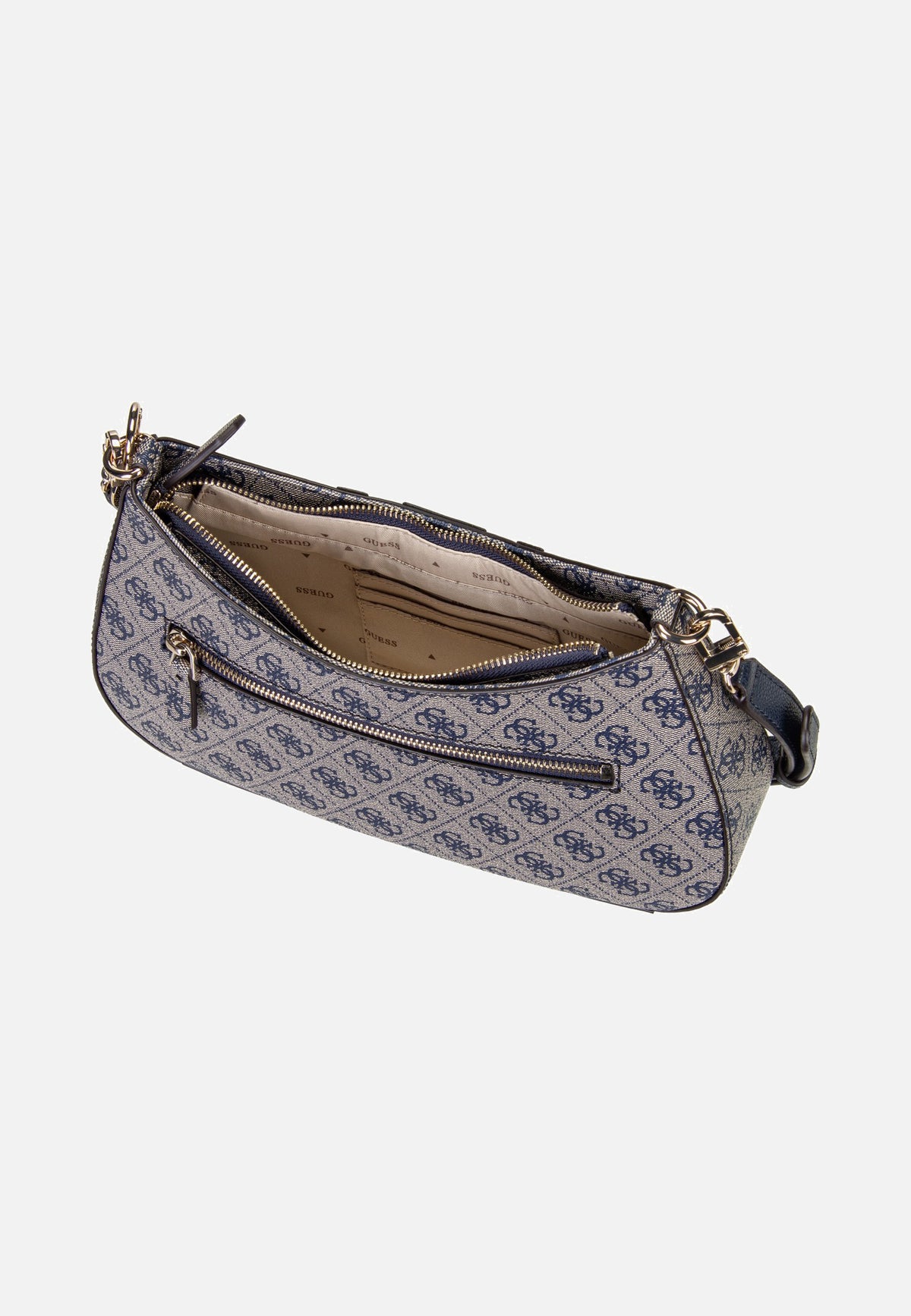 Guess Noelle II Top Zip 72180 Midnight Logo Evening Bag