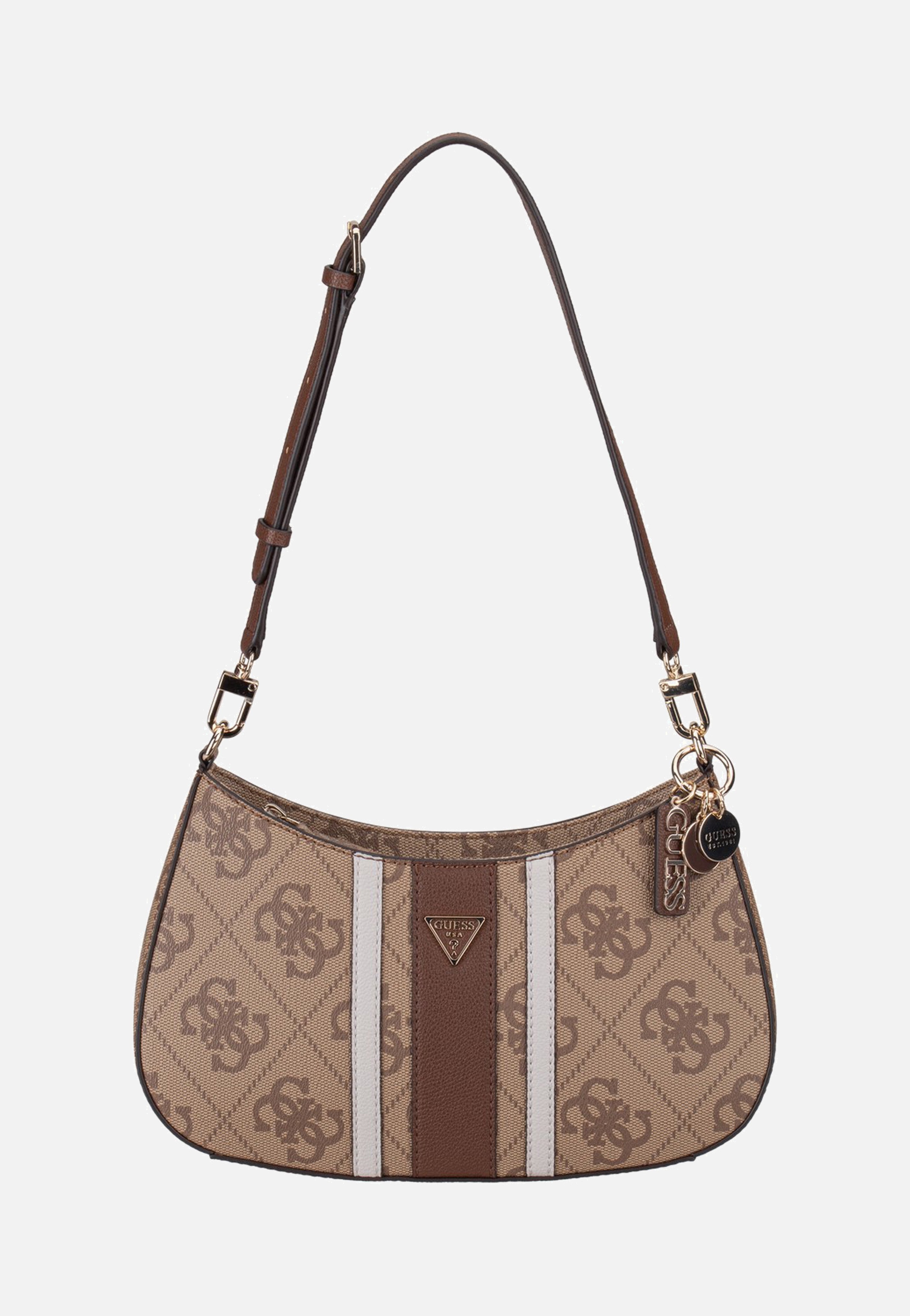 Guess Noelle II Top Zip SHB 72180 Latte Logo/Brown Shoulder Bag