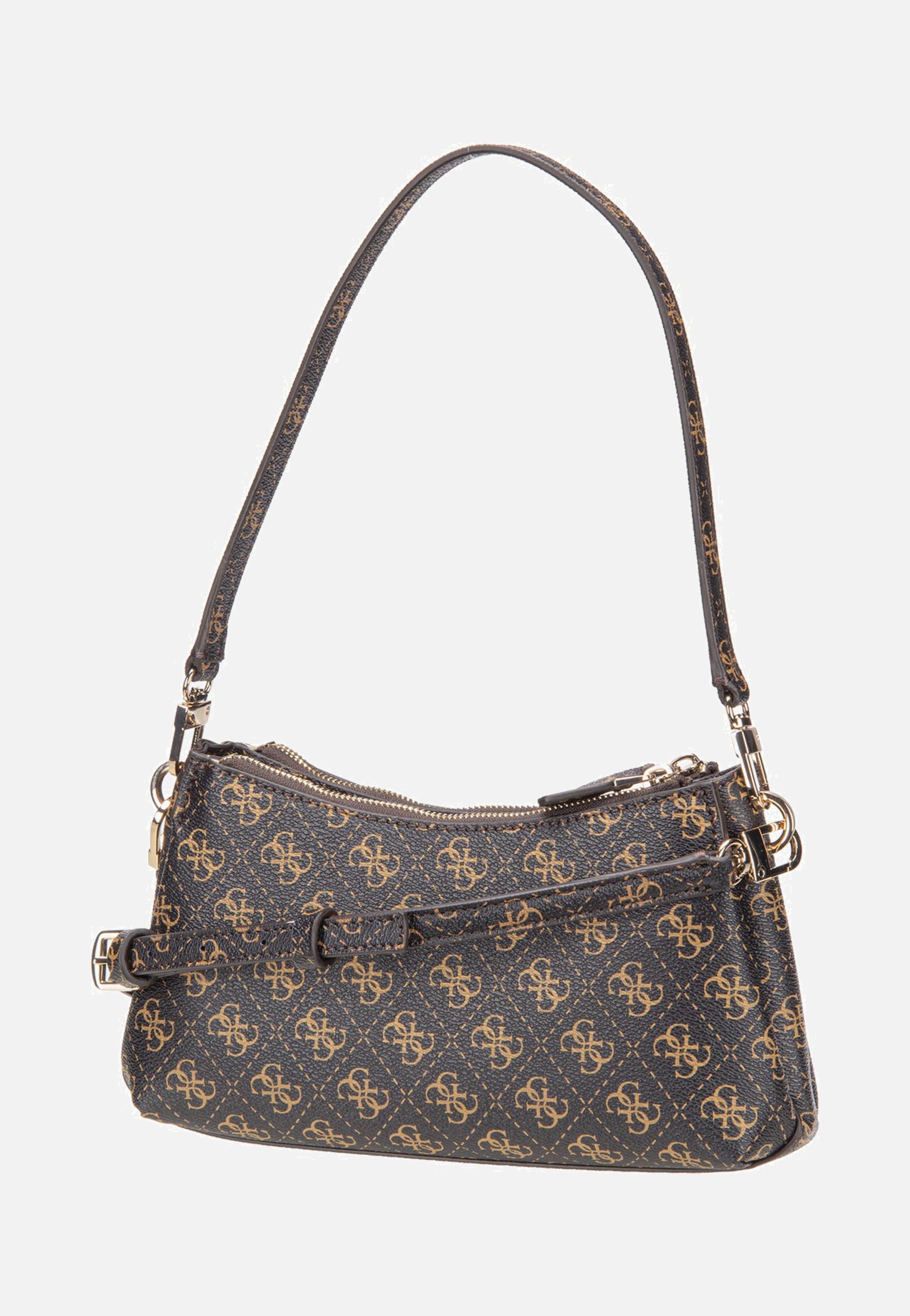 Guess Noelle II 3 Comp Shldr Xbody Brown Logo Shoulder Bag