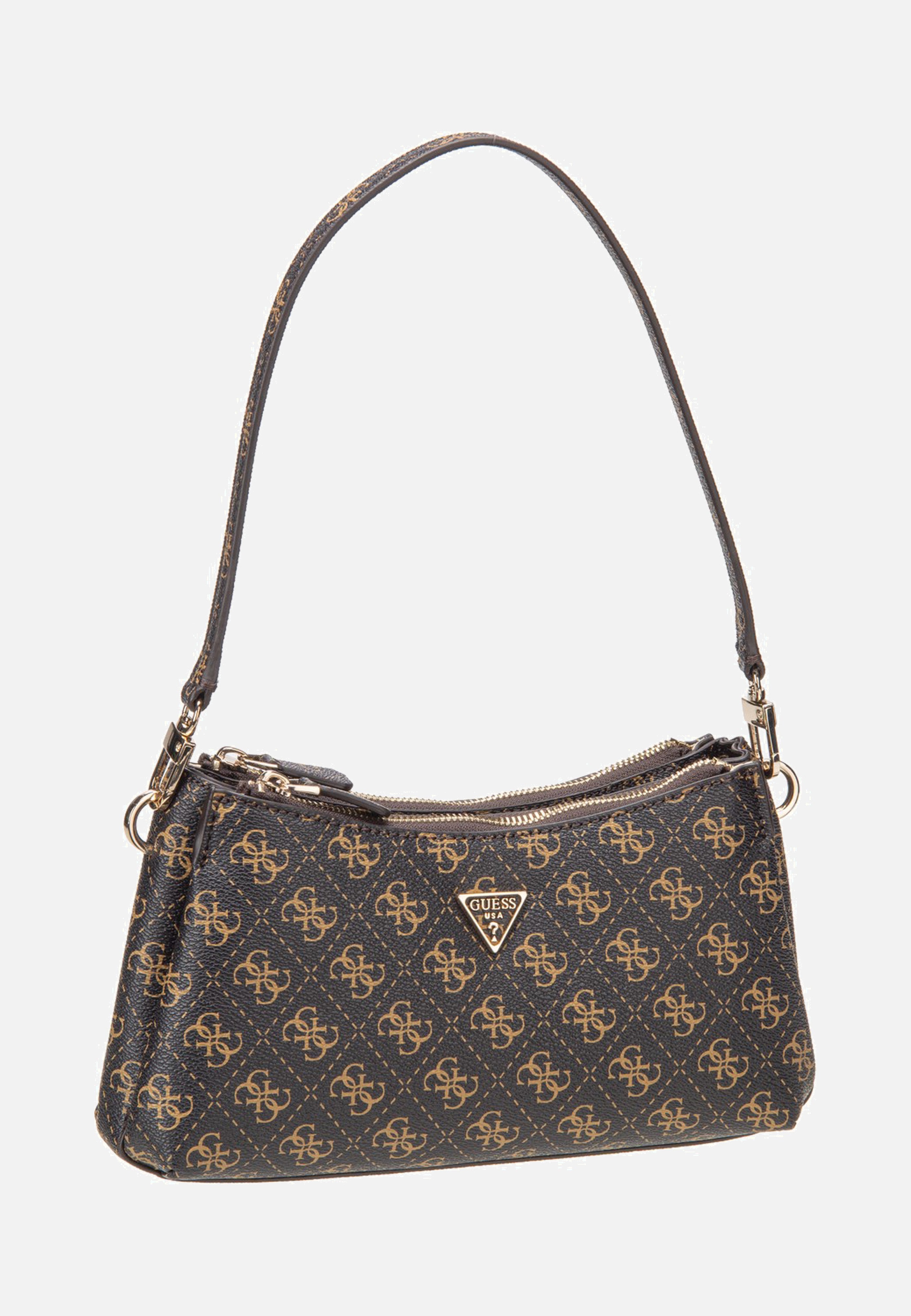 Guess Noelle II 3 Comp Shldr Xbody Brown Logo Shoulder Bag