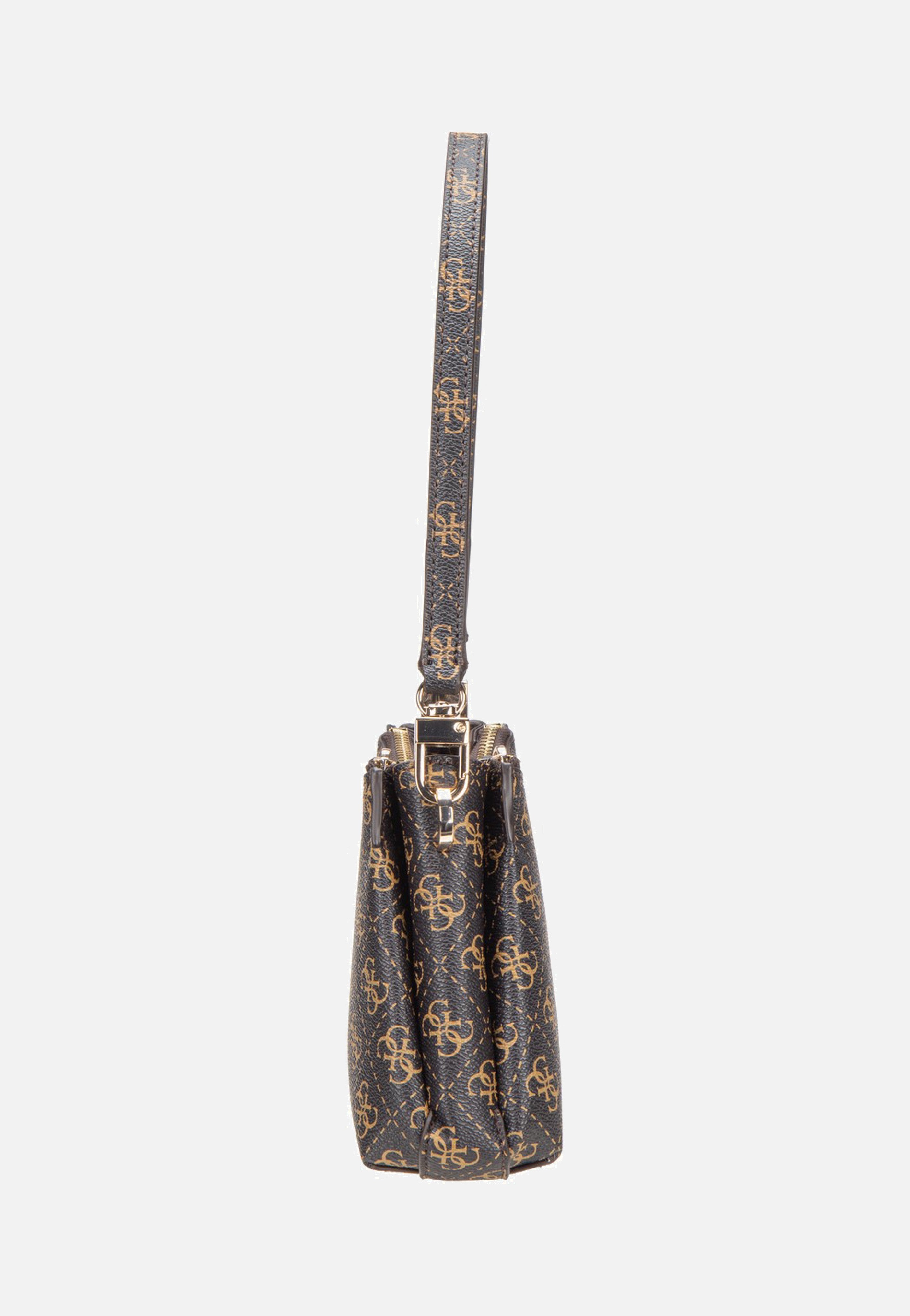 Guess Noelle II 3 Comp Shldr Xbody Brown Logo Shoulder Bag