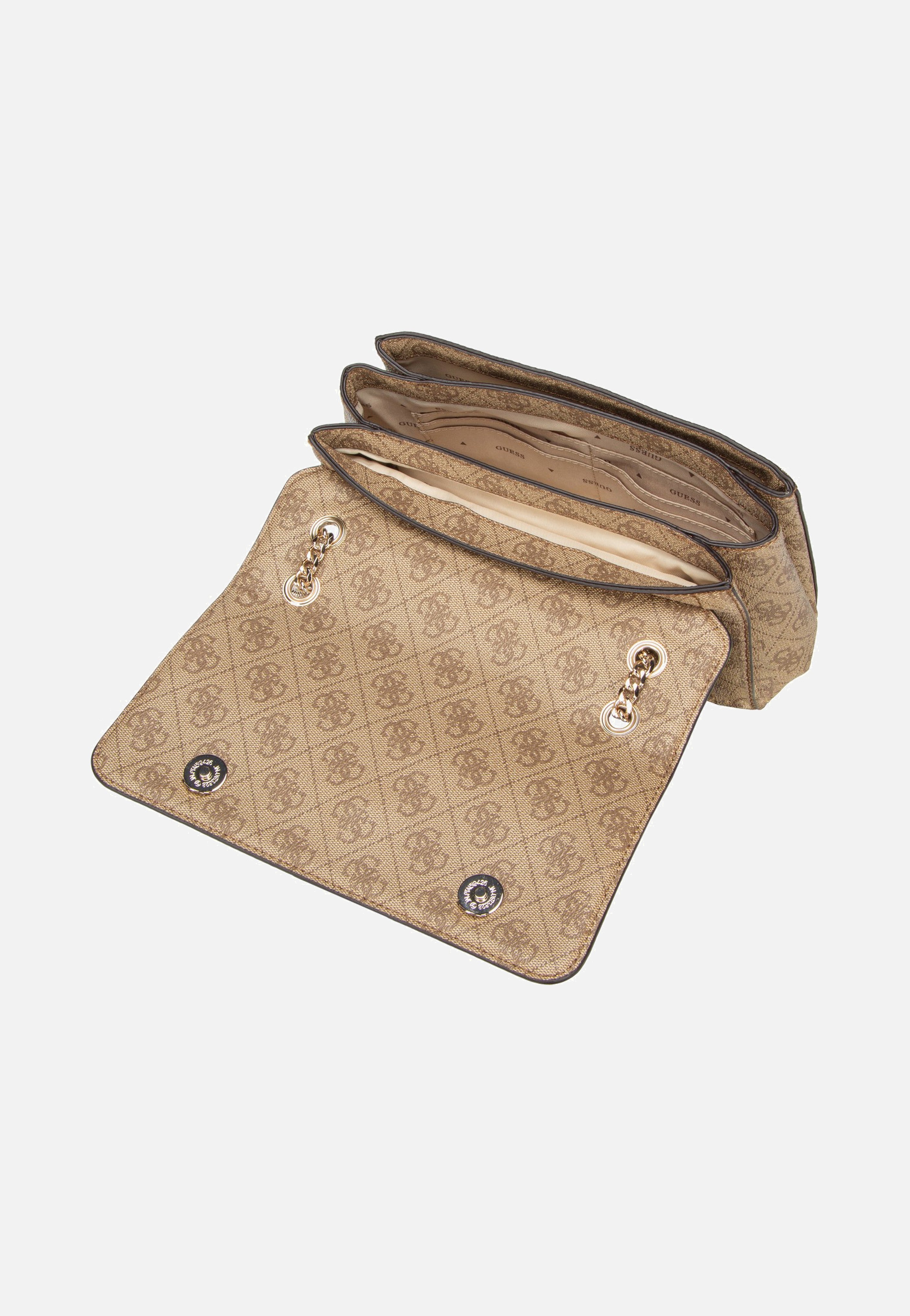 Guess - Noelle II Conv XBody Flap 72210 Latte Logo/Brown - Shoulder Bag | Women-Image