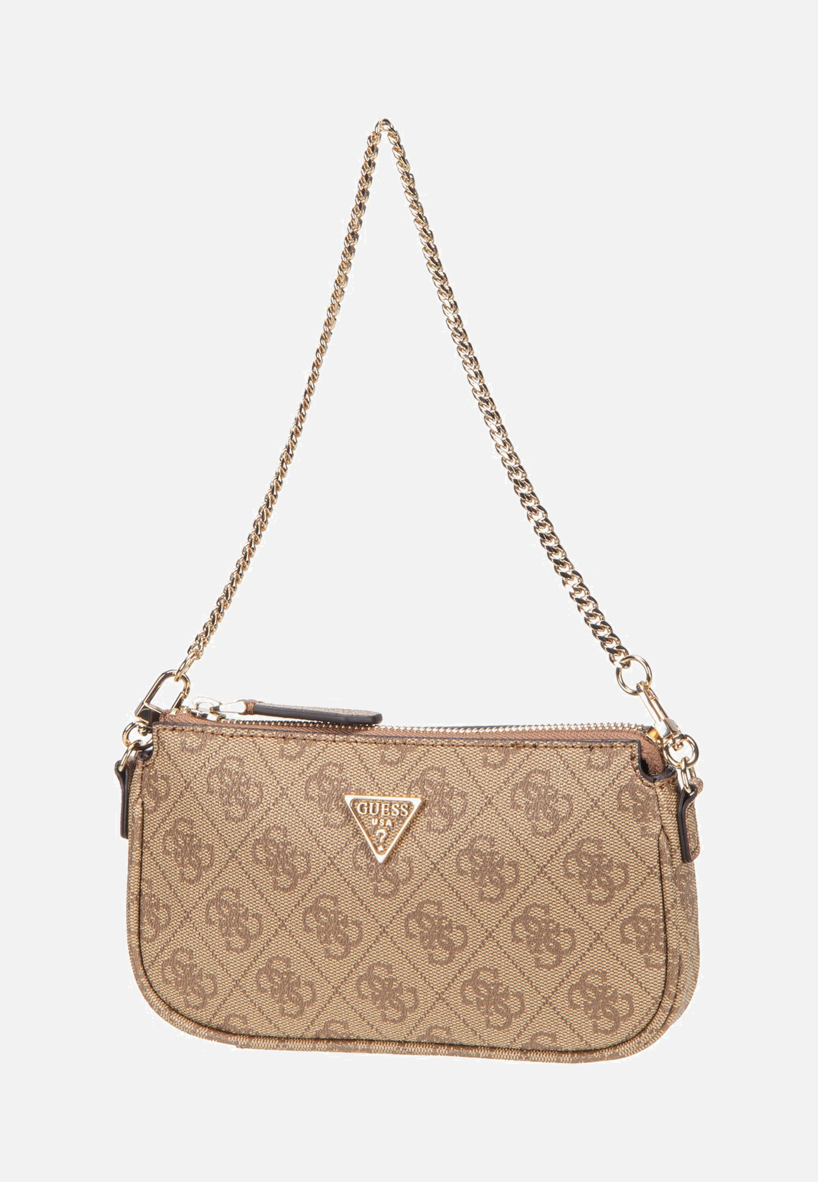 Guess Noelle II Double Pouch CB 72710 Logo Latte/Brown Crossbody Bag