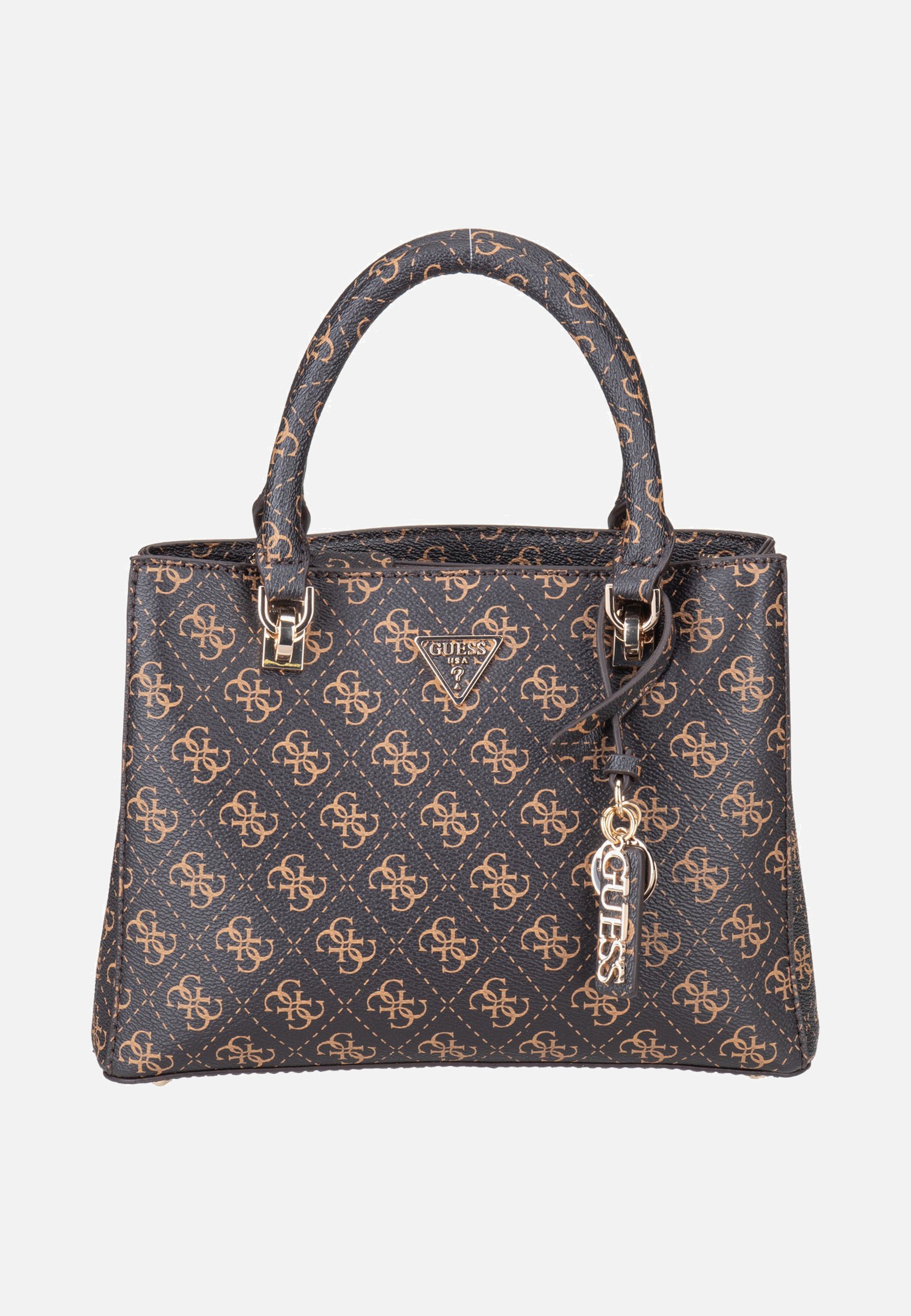 Guess Noelle II Sml Multi Comp Stchl Brown Logo Satchel