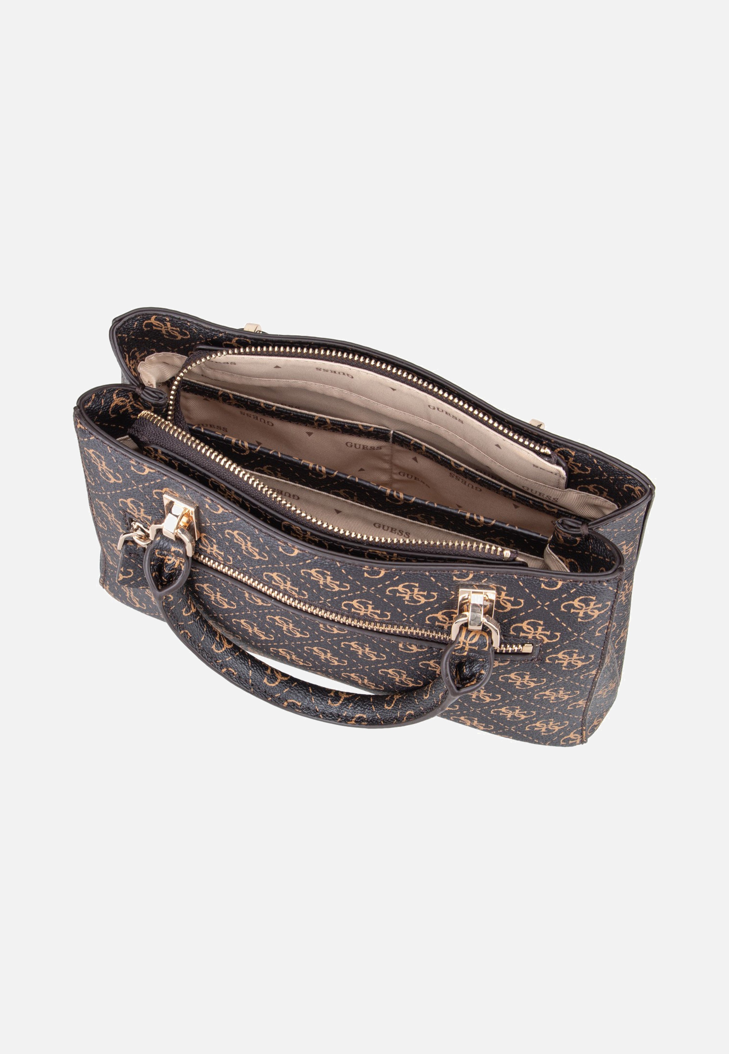 Guess - Noelle II Sml Multi Comp Stchl Brown Logo - Satchel | Women-Image