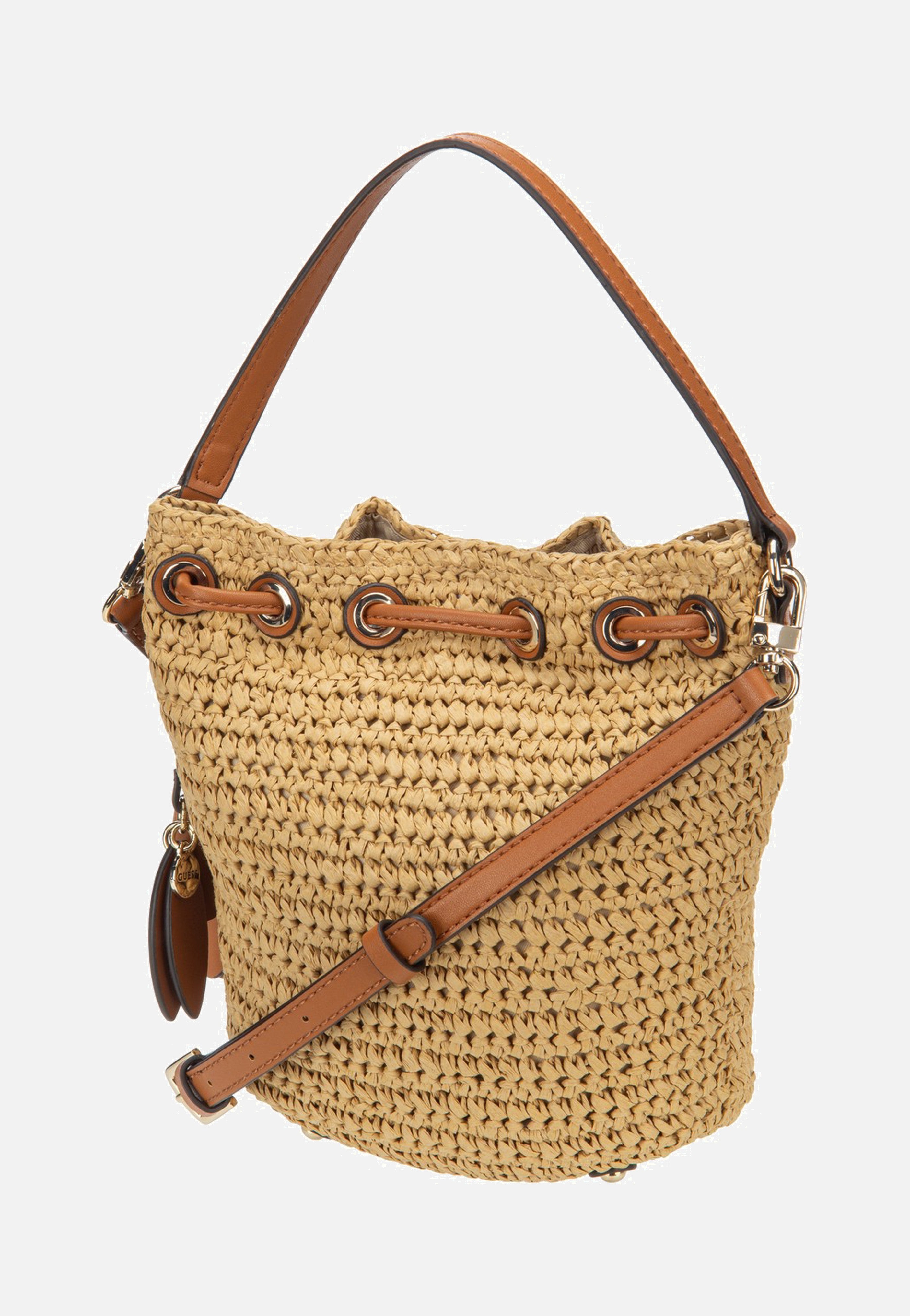 Guess Ofelia Top Handle Bucket 23030 Natural/Cognac Bucket Bag