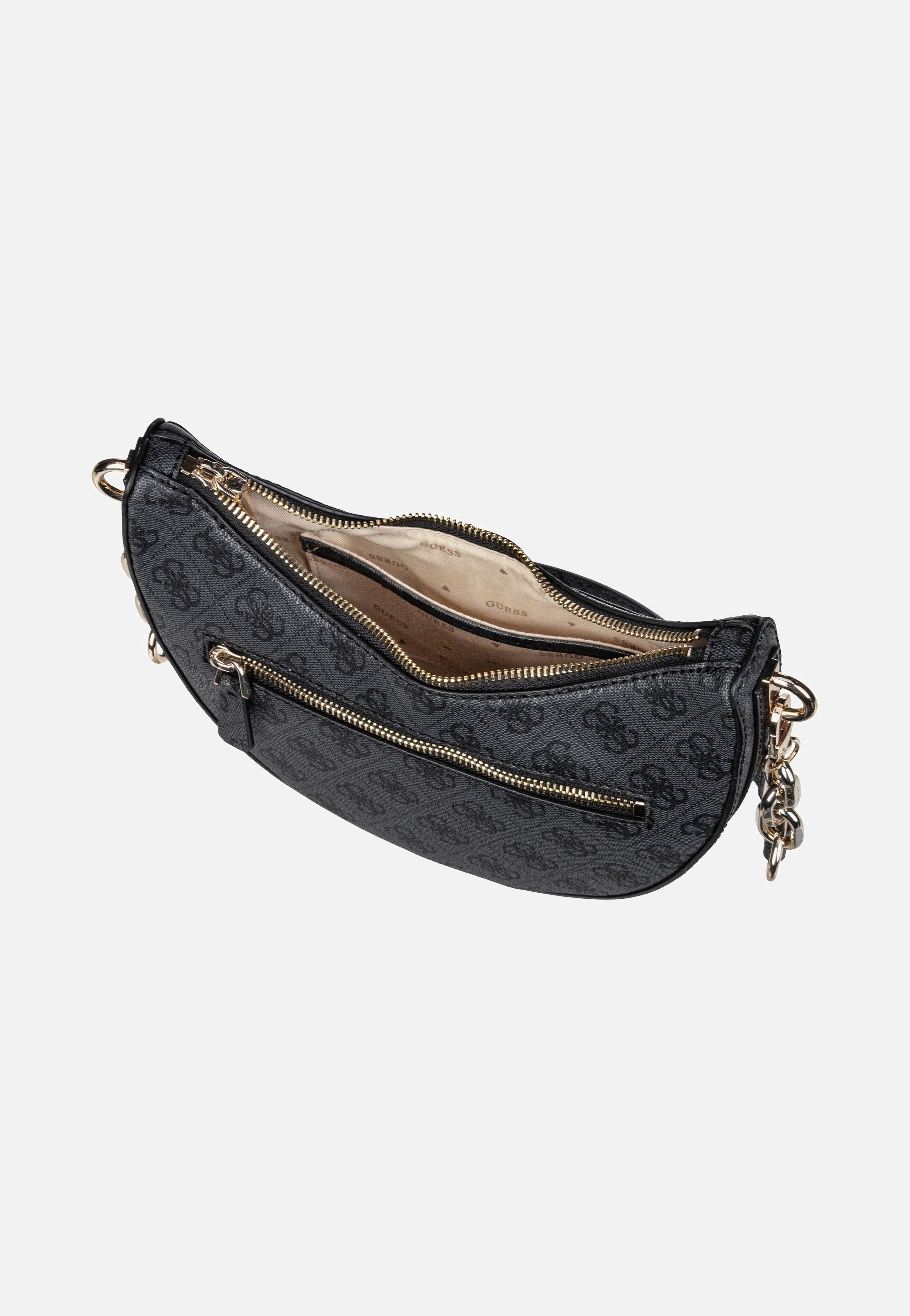 Guess Orlina Logo Top Zip 40180 Coal Shoulder Bag
