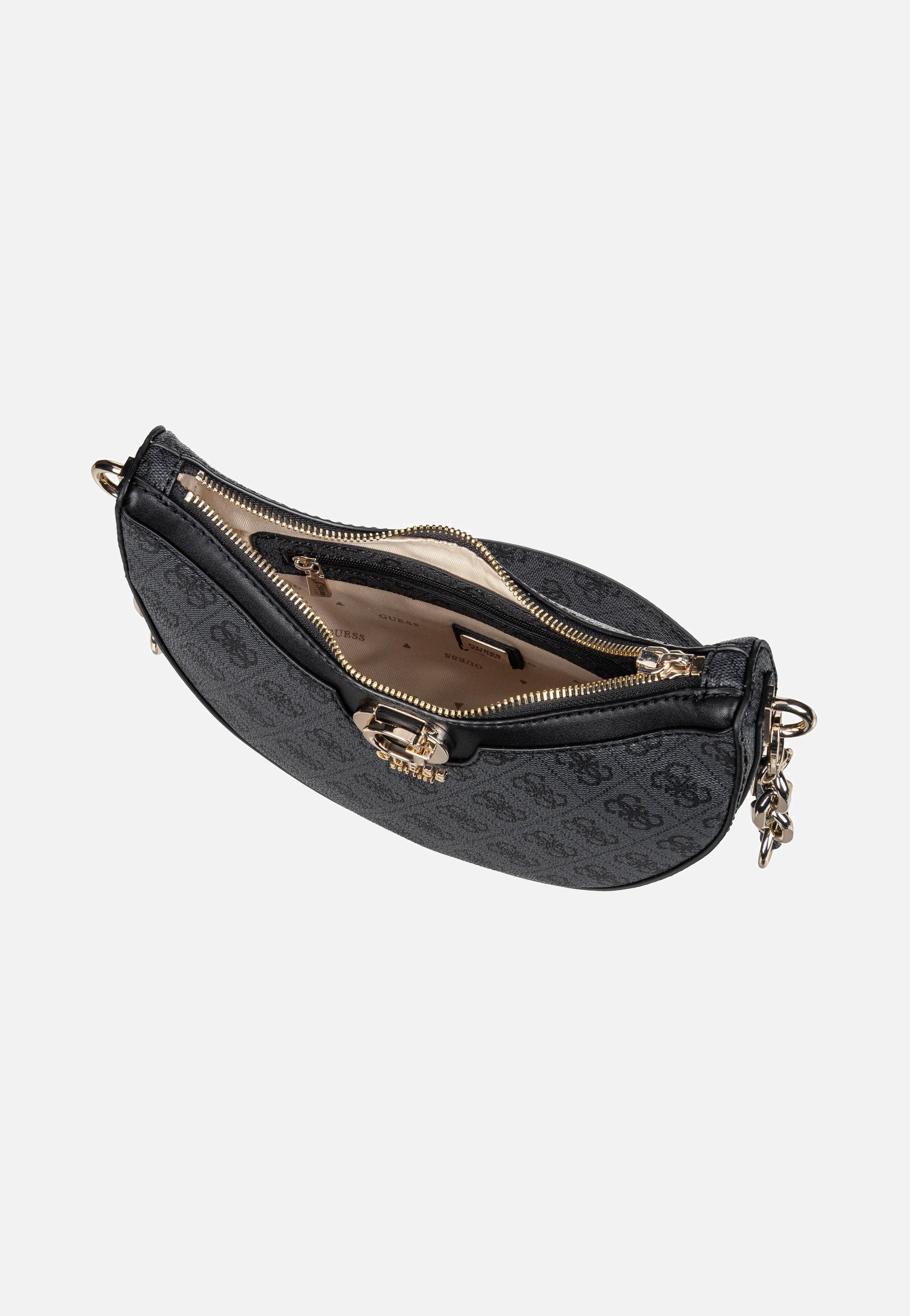 Guess Orlina Logo Top Zip 40180 Coal Shoulder Bag