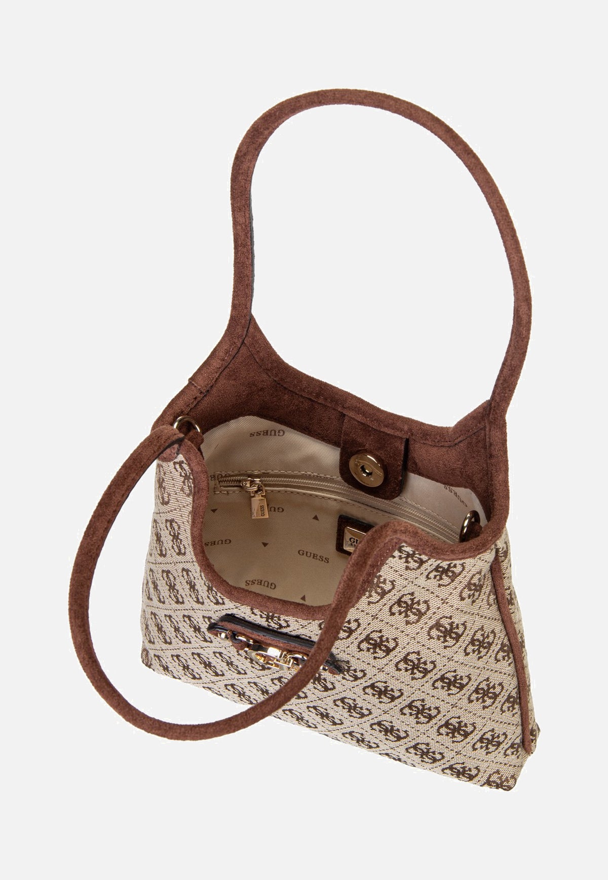 Guess Samantha Mini 13750 Latte Logo/Brown Borsa a tracolla