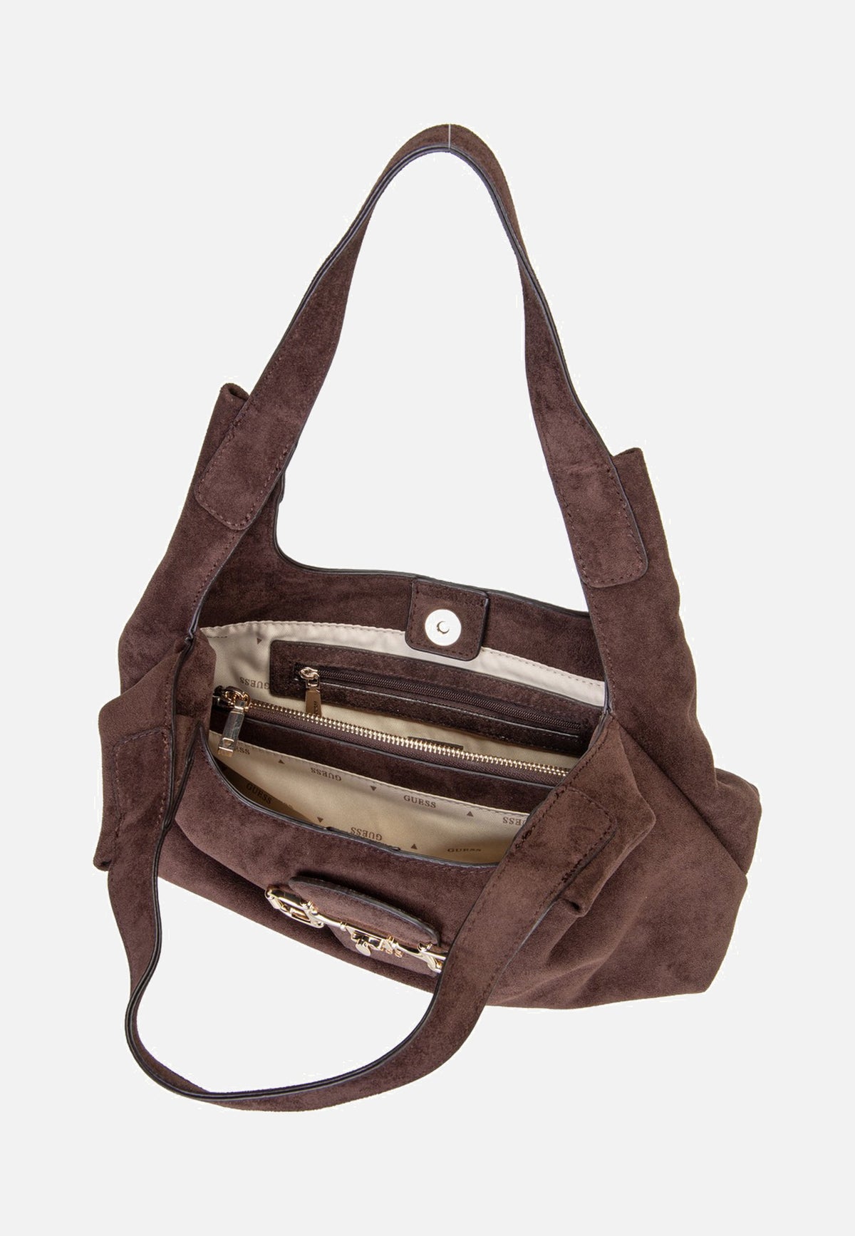 Guess Sunset Small Suede 14010 Espresso Bolso de hombro