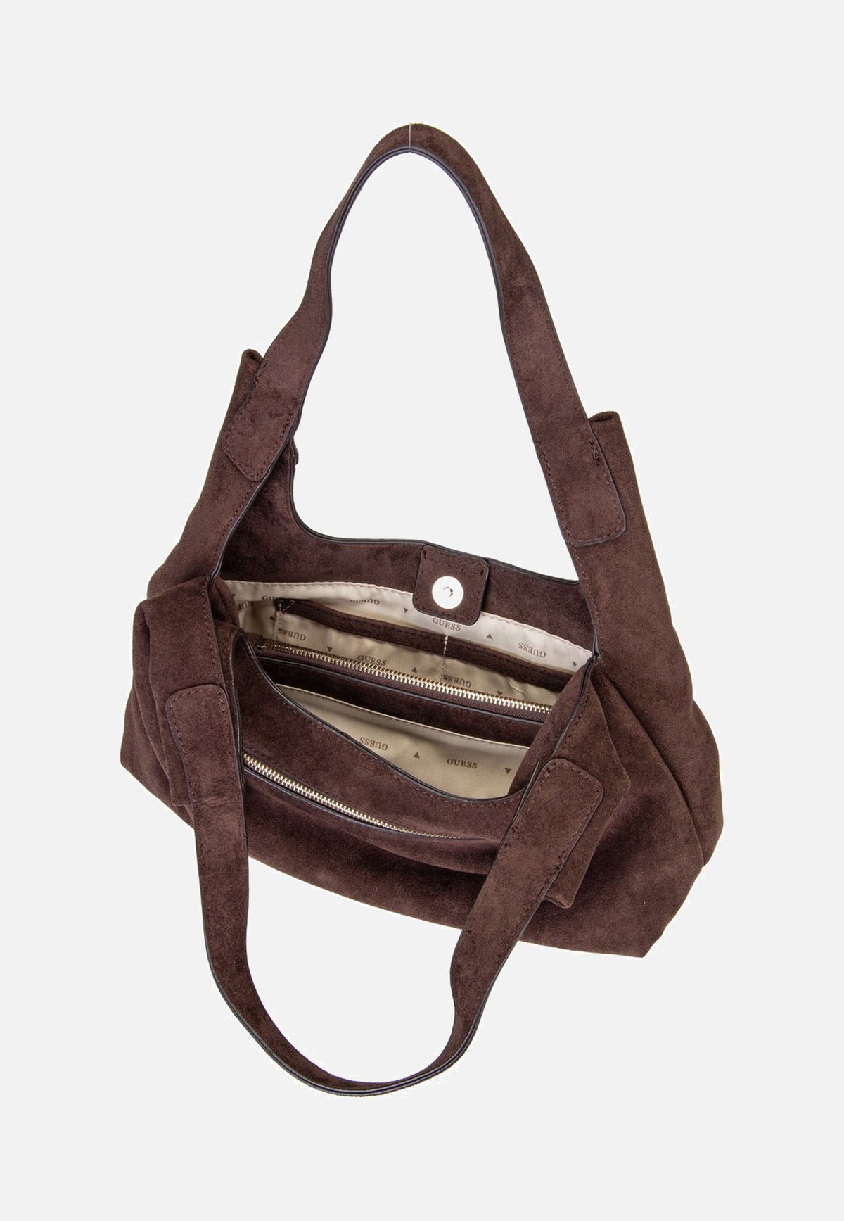 Guess Sunset Small Suede 14010 Espresso Bolso de hombro