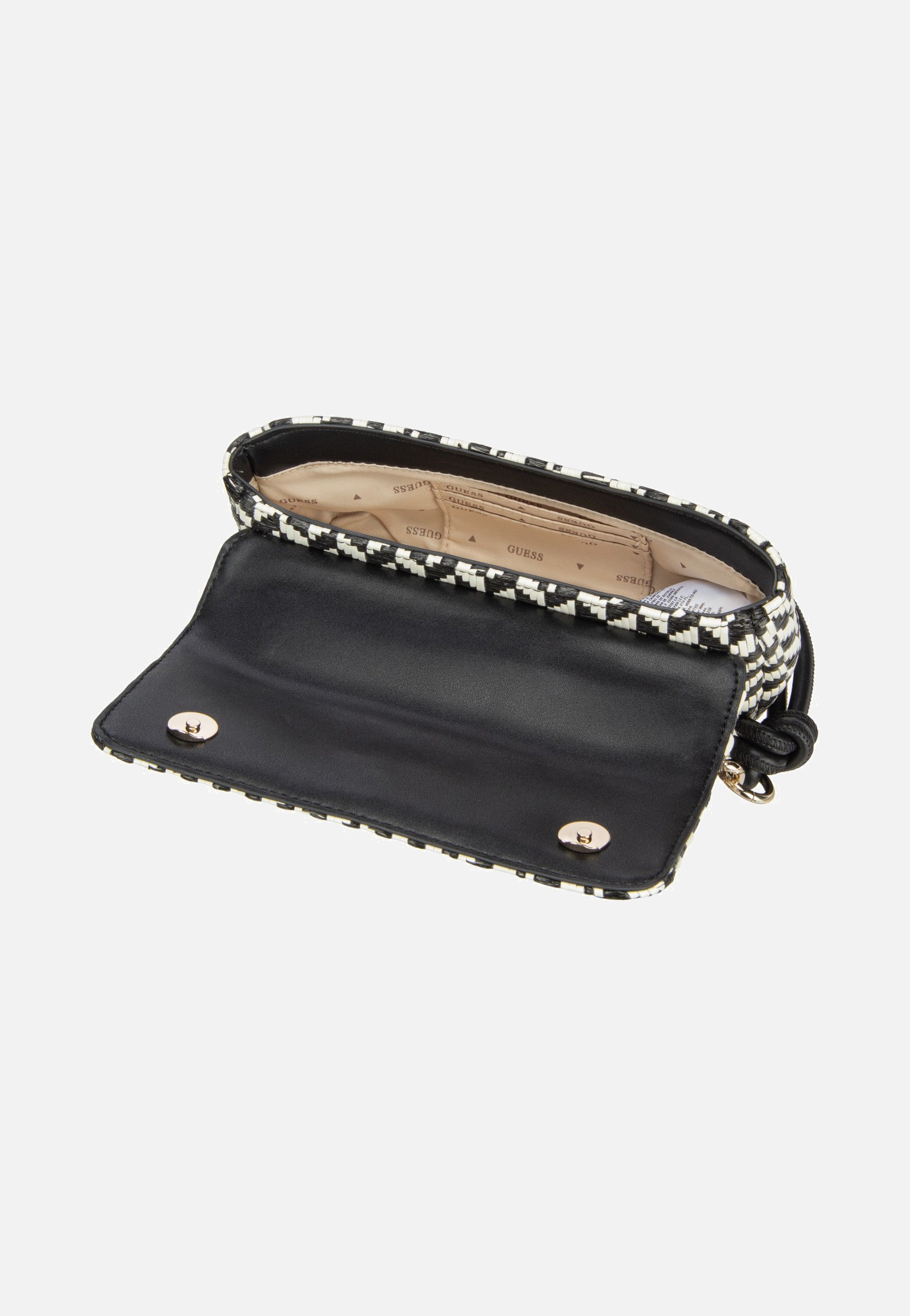 Guess Tessi Flap Shoulder Black Multi Shoulder Bag