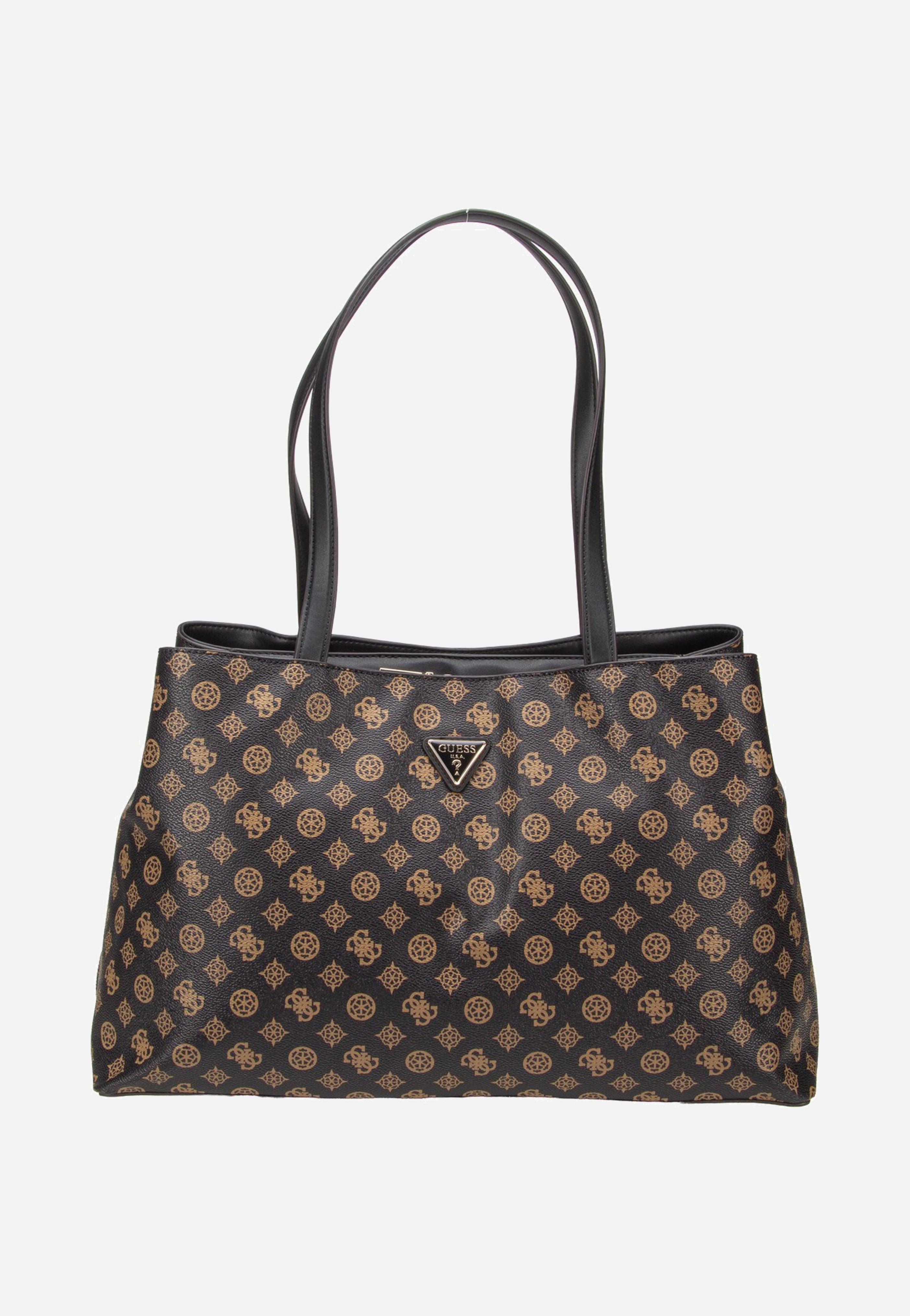 Guess Wilder Tri Compartment Tote Brown Shopper