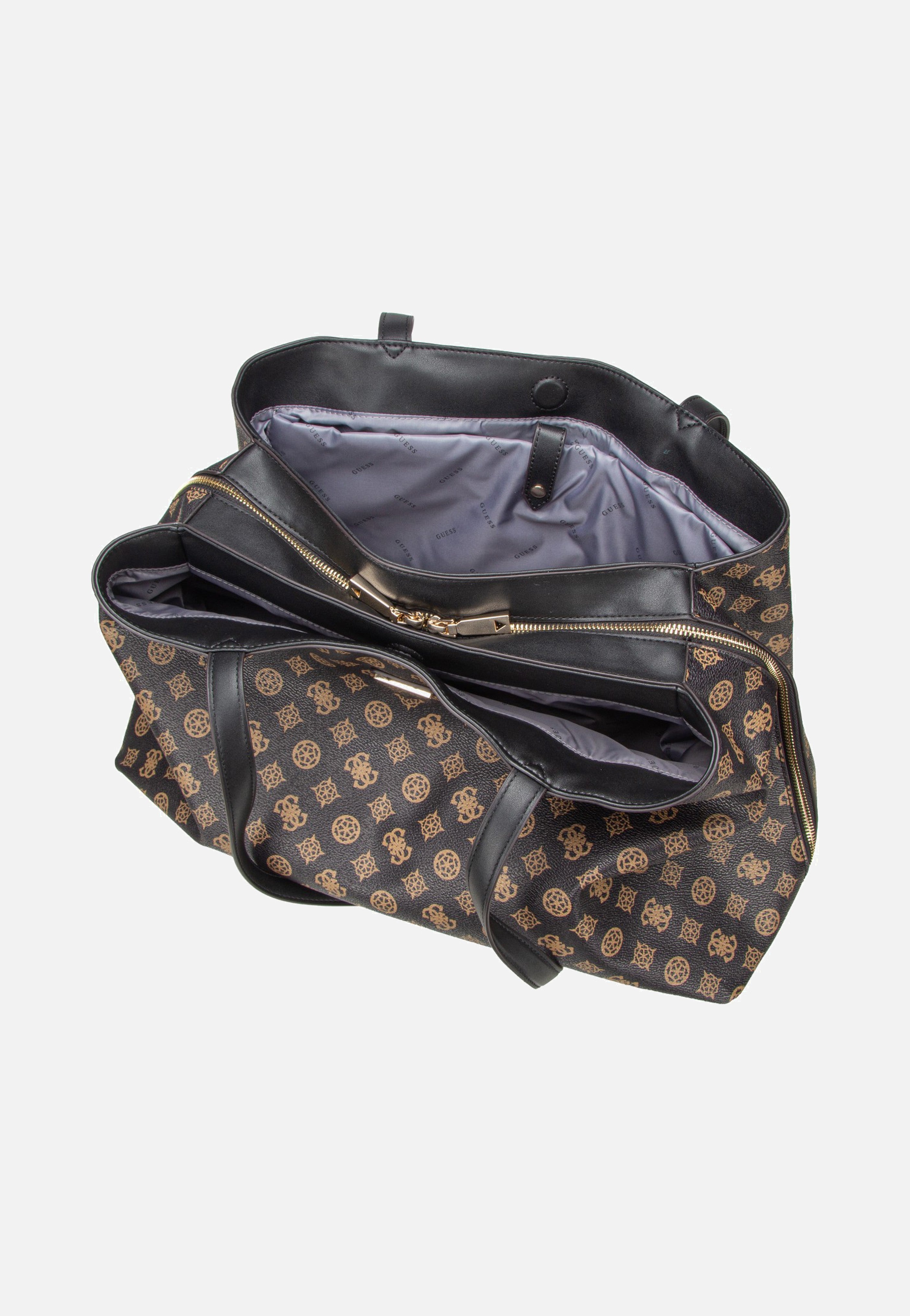 Guess Wilder Tri Compartment Tote Brown Shopper