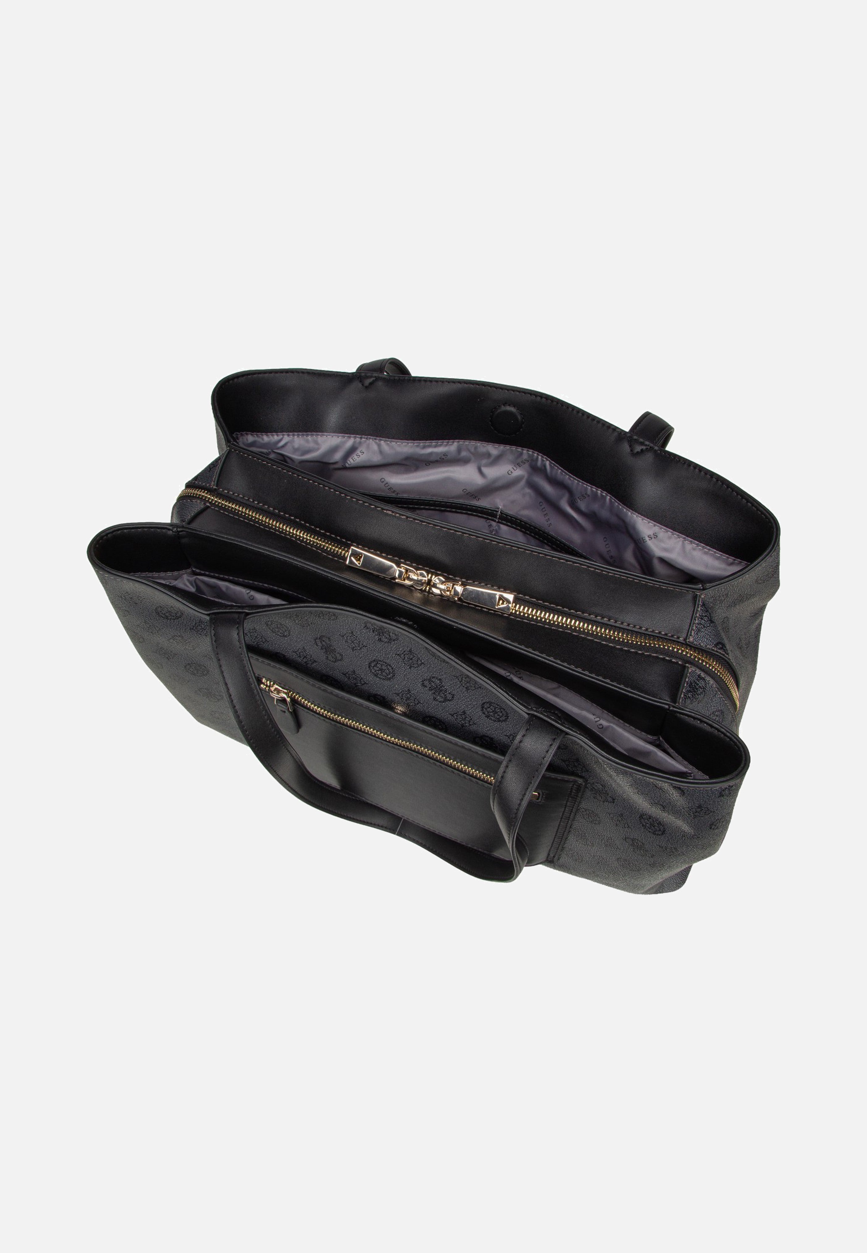 Guess Wilder Tri Compartment Tote Charcoal Shopper