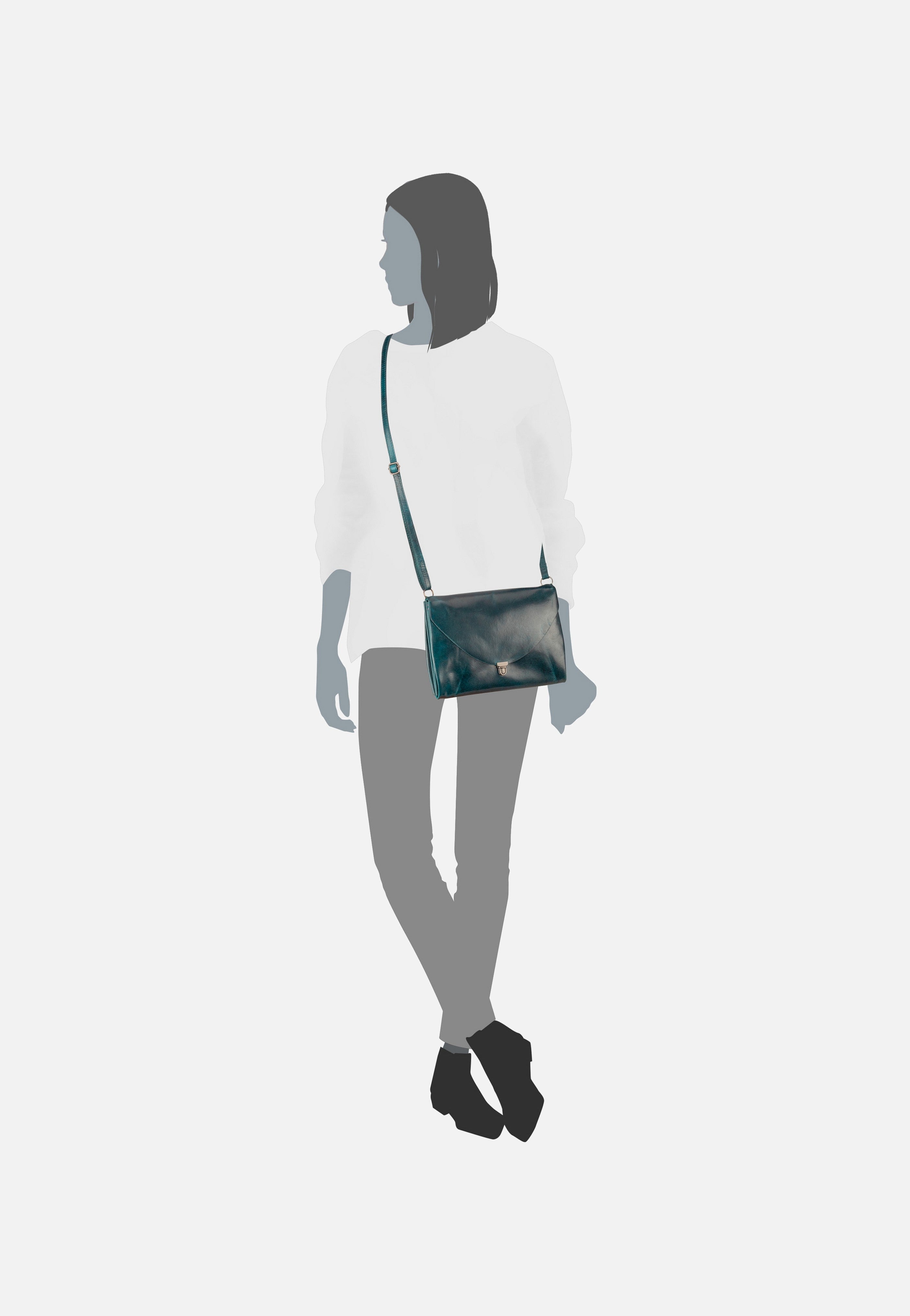 Harold's Fold Handbag Clutch L FO3 Petrol Crossbody Bag