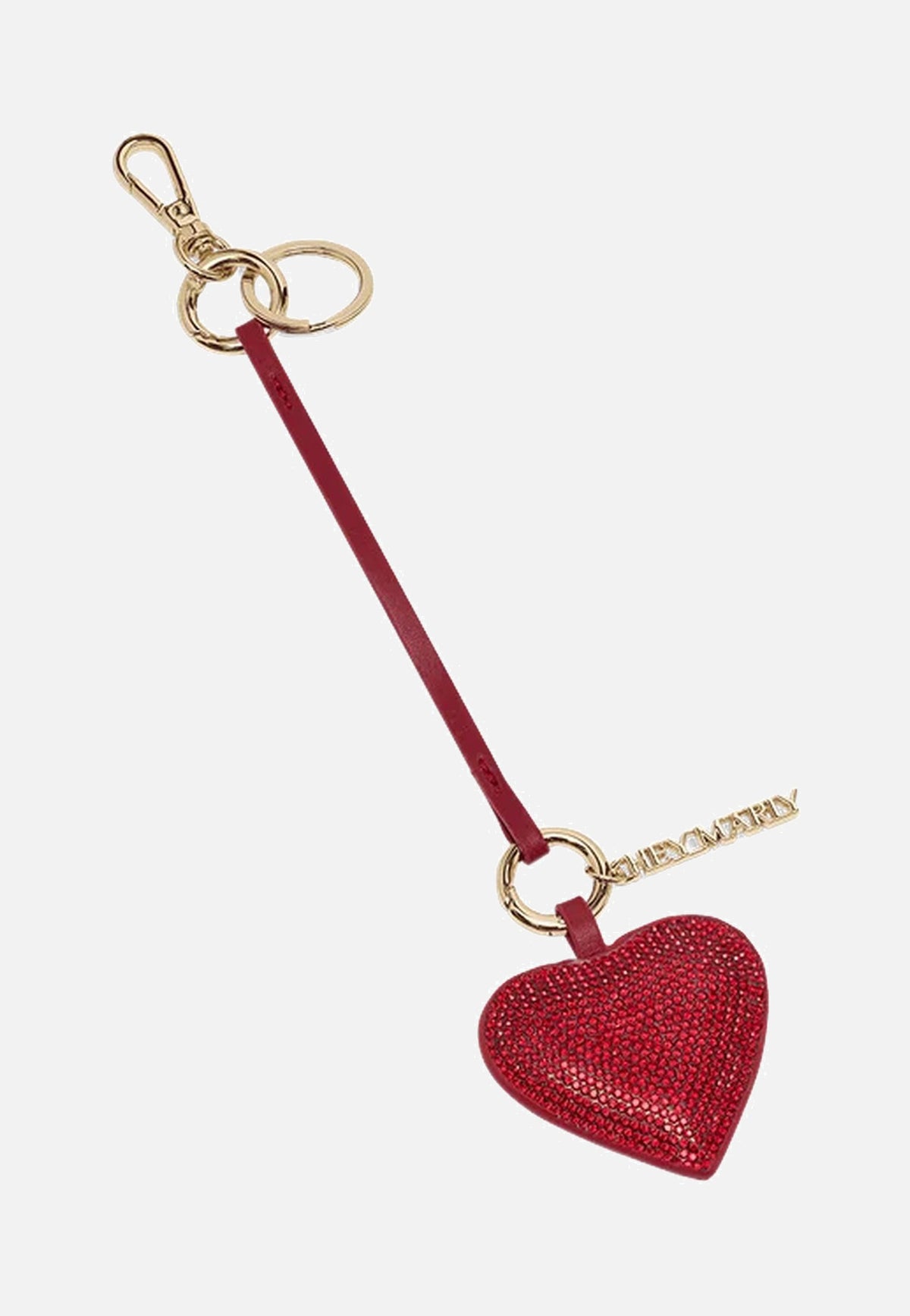 Hey Marly Sparkle Heart Charm Red Bag Charm