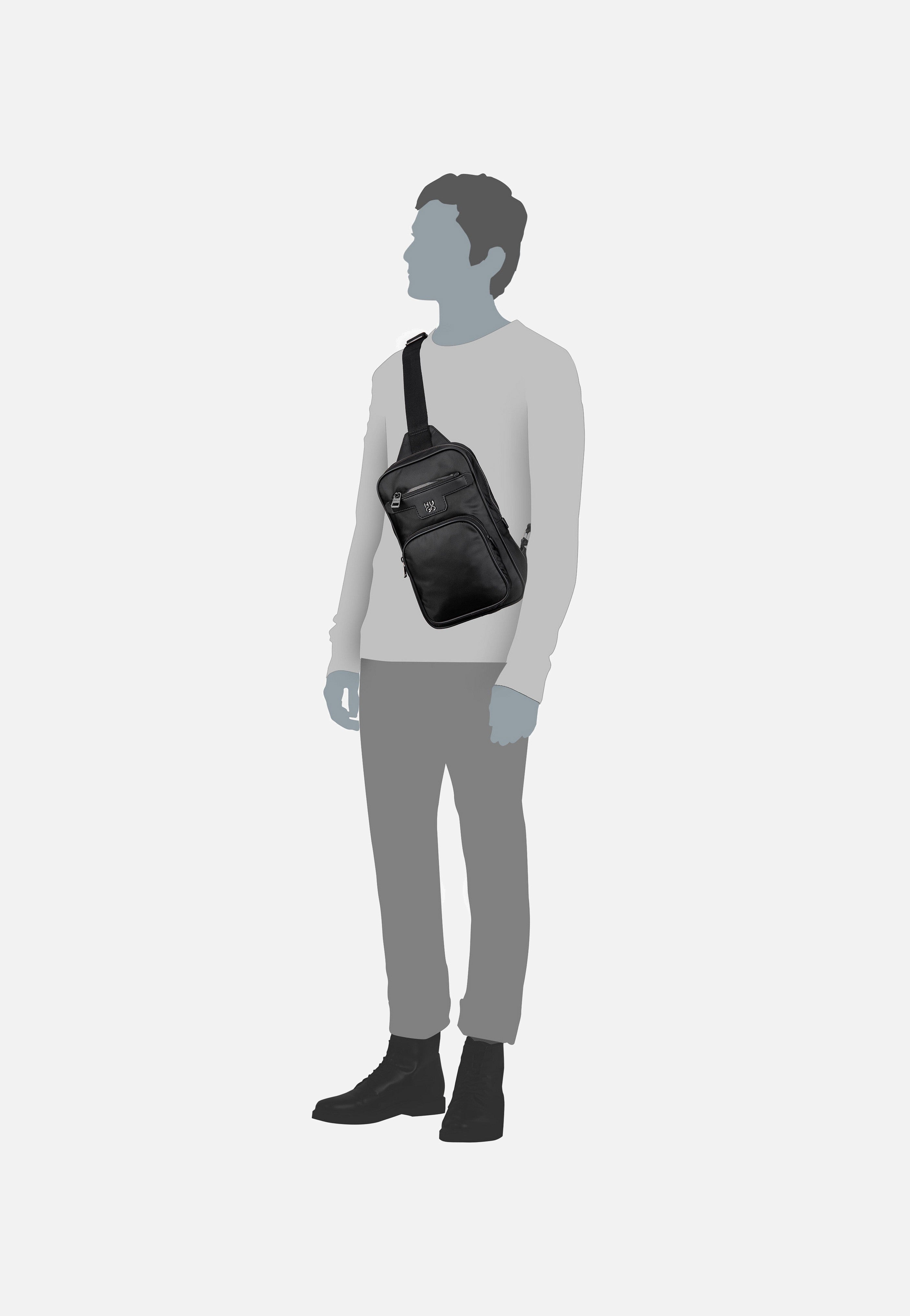 HUGO - Nesh N Monostrap 50541943 Black - Sling Bag | Men-Image