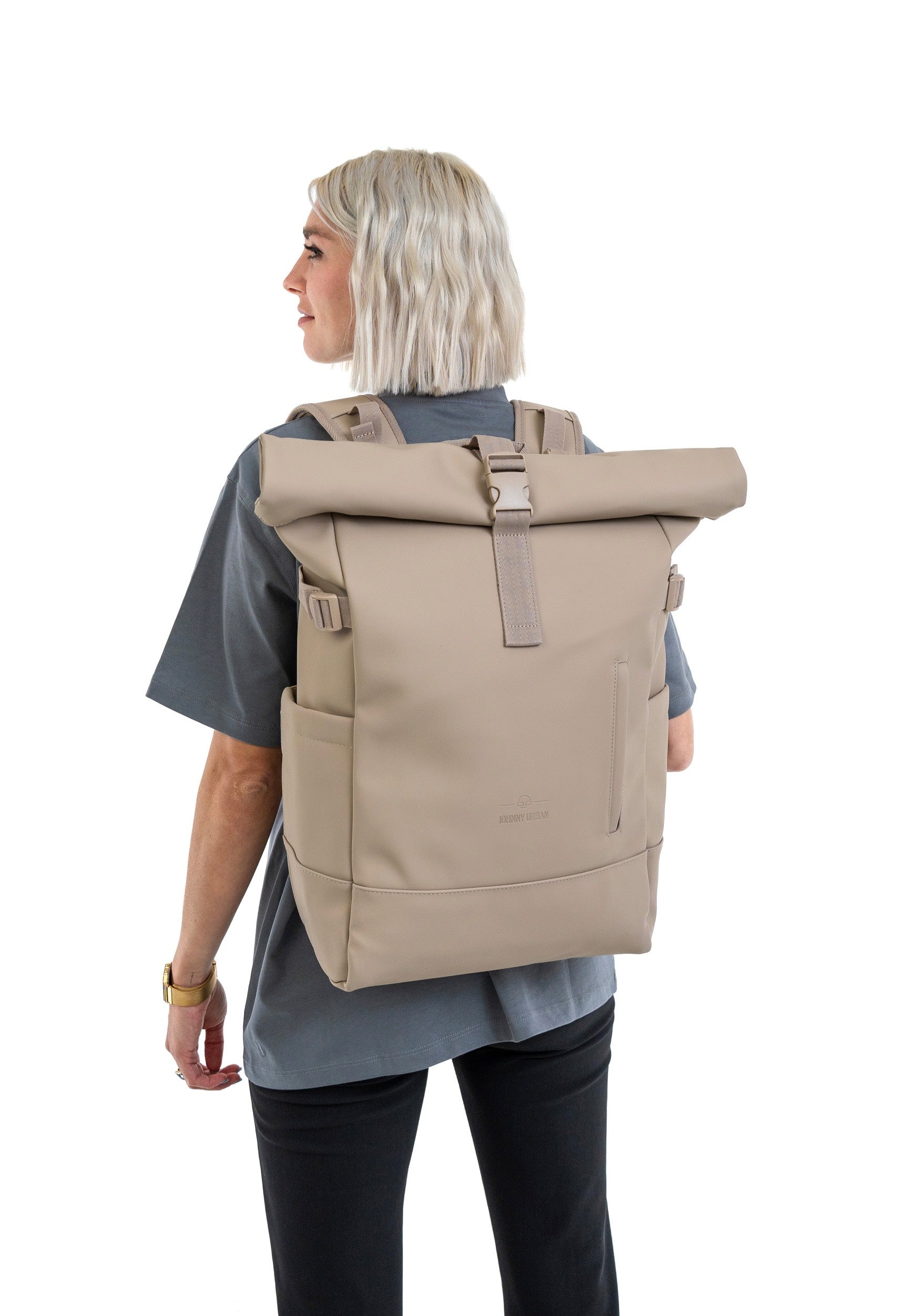 Johnny Urban - Harvey Large Sand - Rolltop Backpack | Neutral-Image