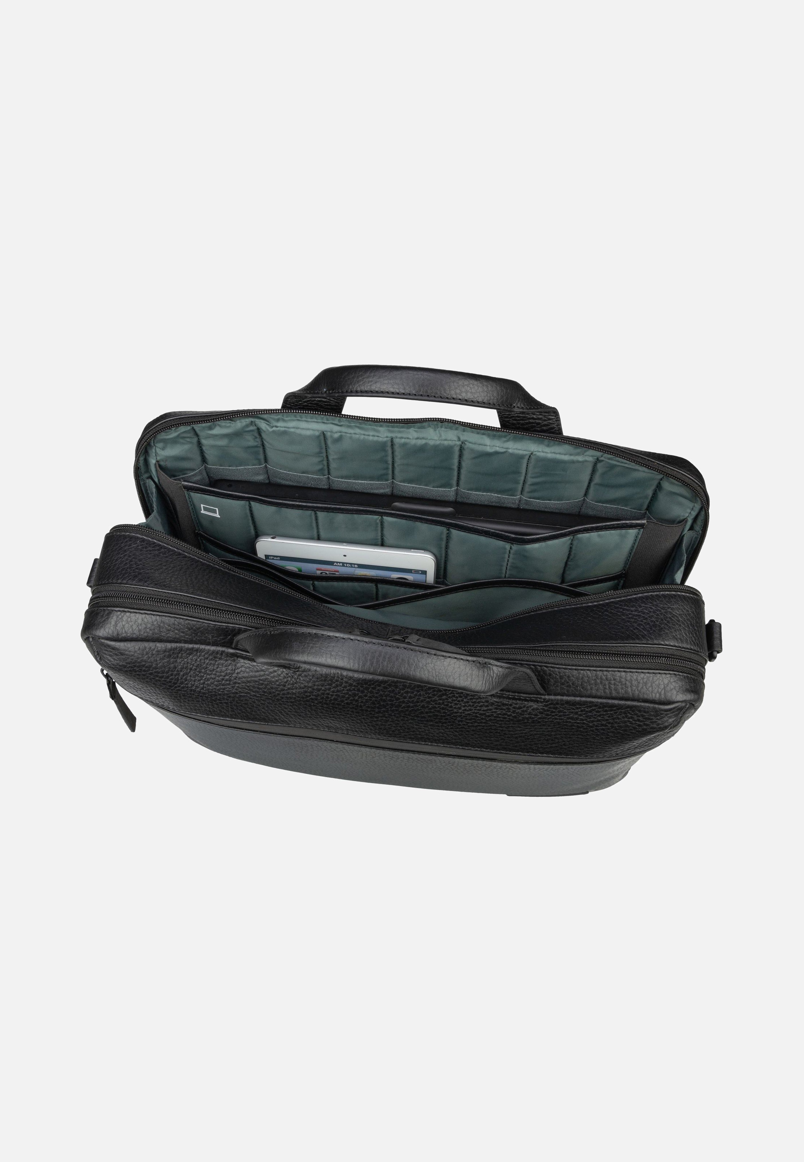 Jost - Stockholm Business Bag L 2 Comp Black - Briefcase | Men-Image
