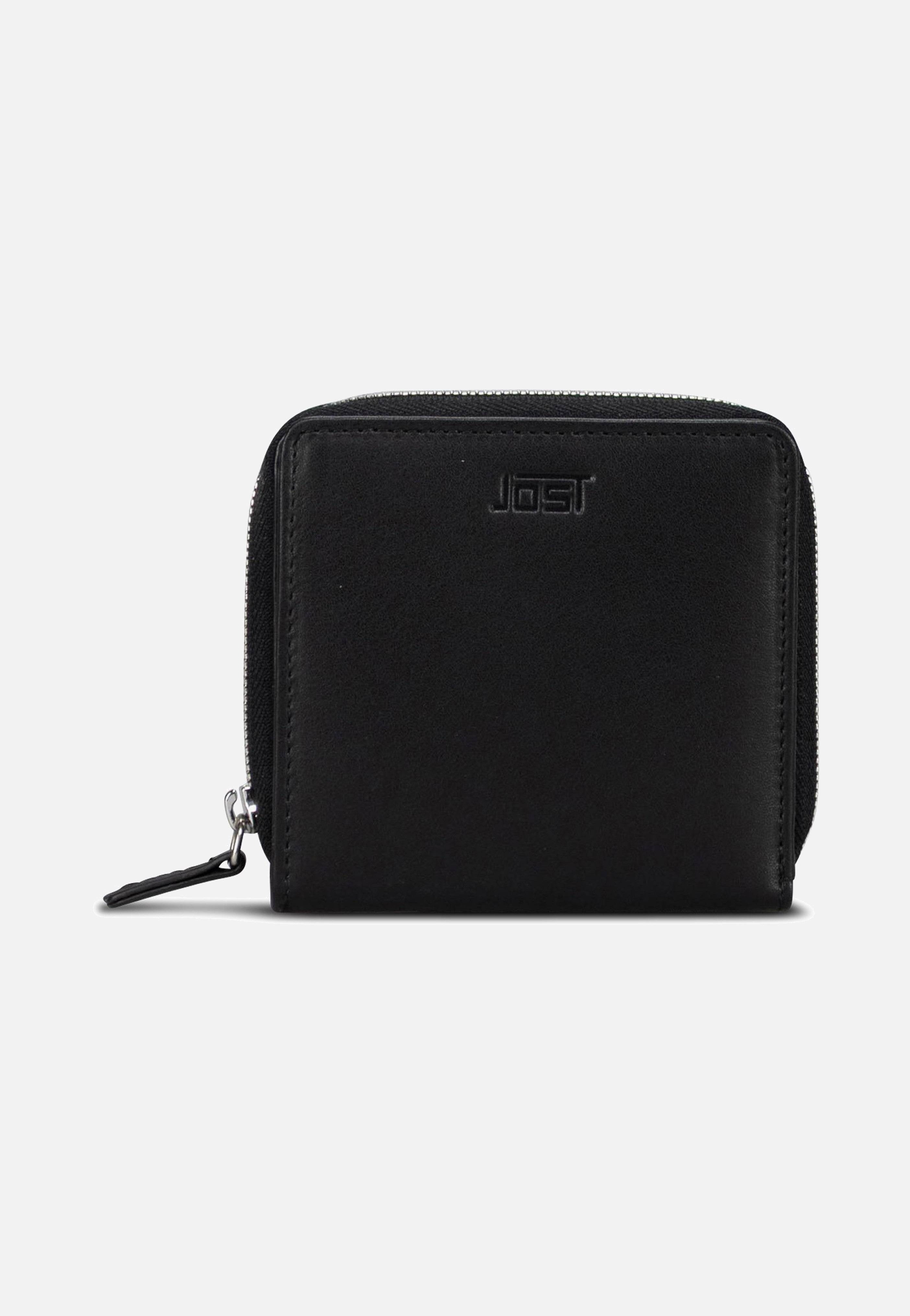 Jost Odense Zip 6334 Small Black Wallet