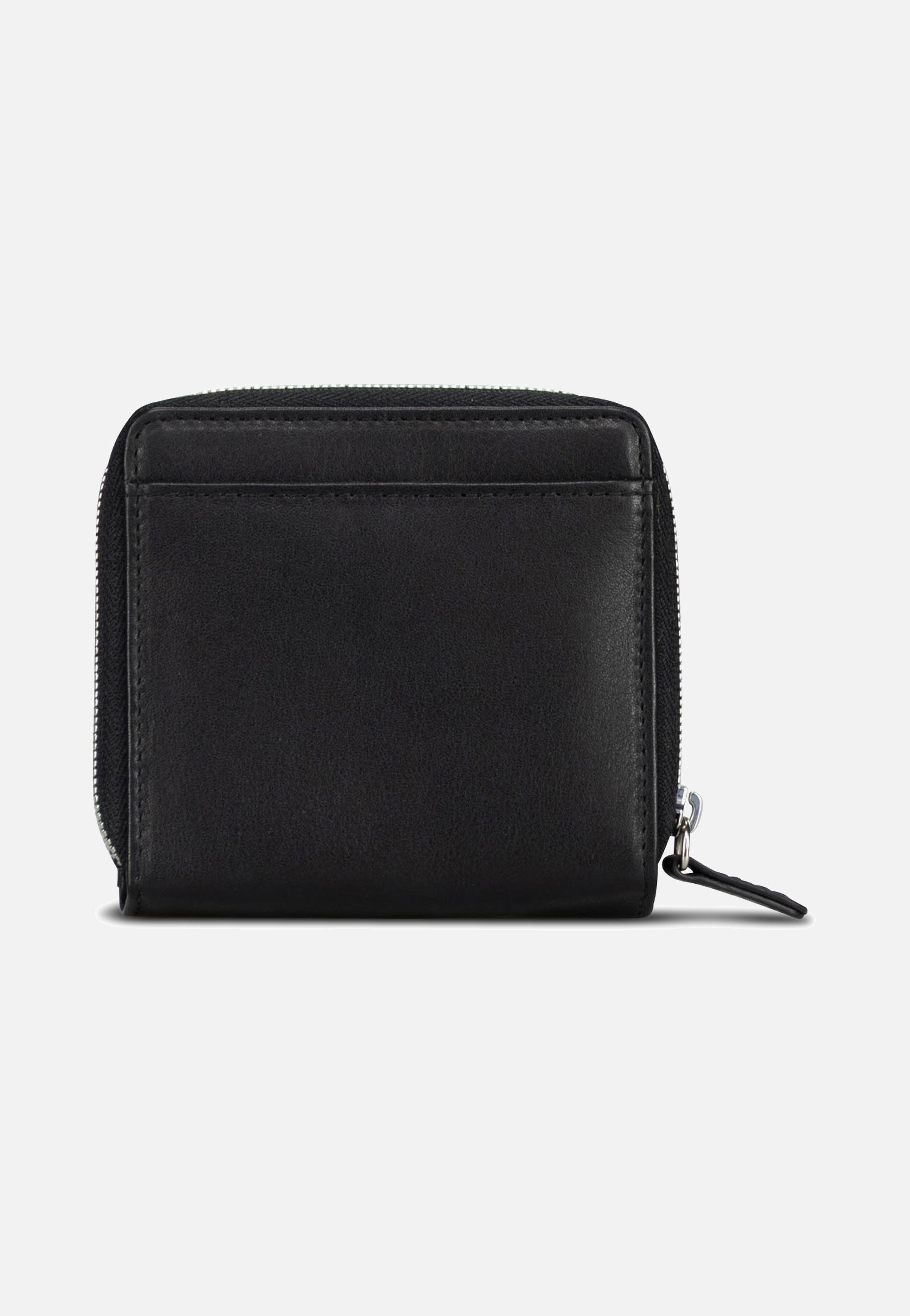 Jost Odense Zip 6334 Small Black Wallet
