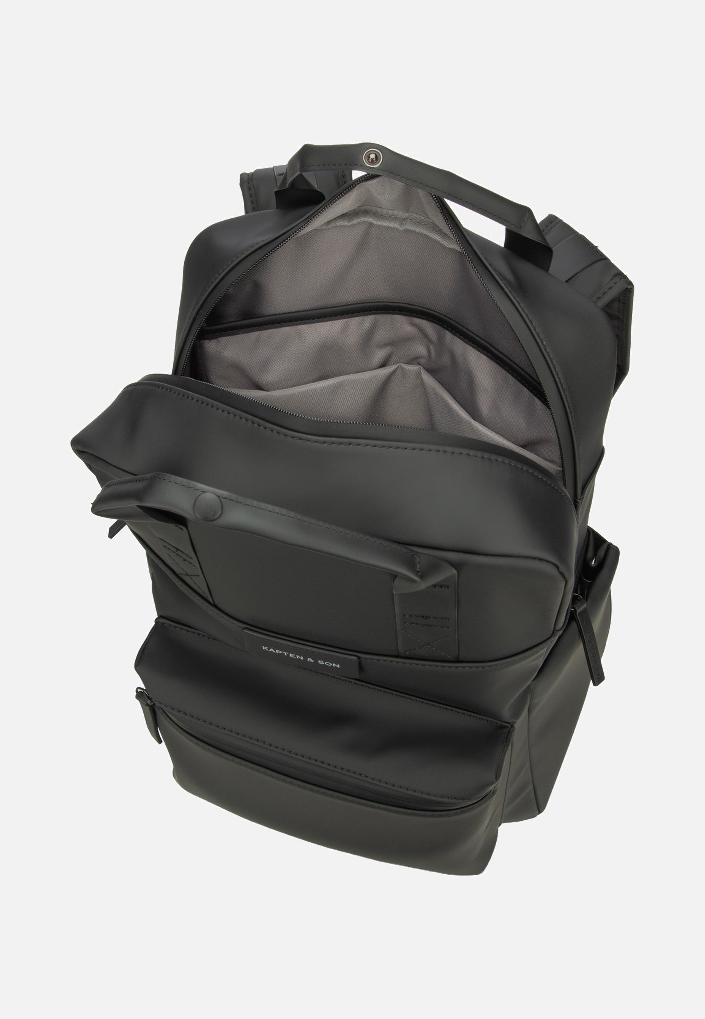 Kapten & Son Bergen Pro Full PU All Black Backpack