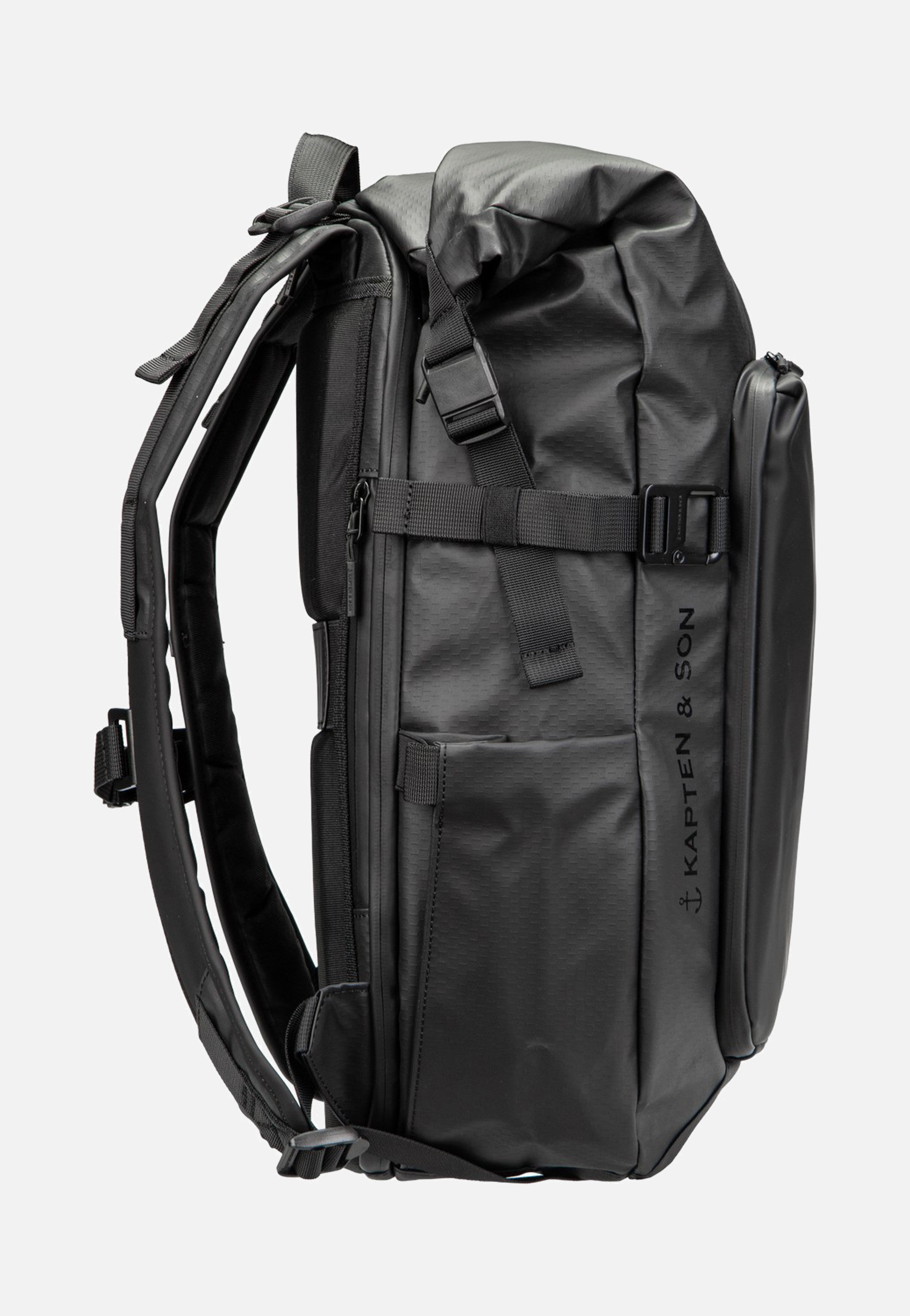 Kapten & Son Lisbon Pro Rolltop S All Black Backpack
