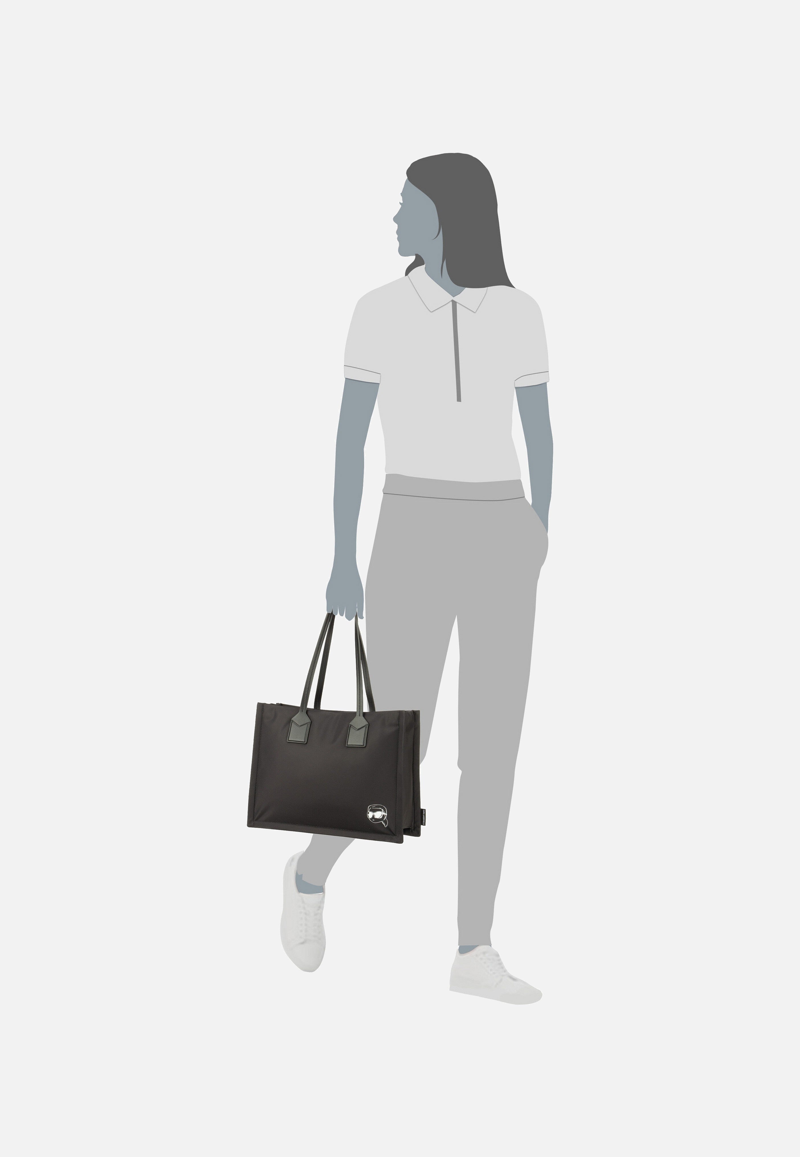 Karl Lagerfeld - Ikon Nylon outl MD Square 30175 Black - Shopper | Women-Image