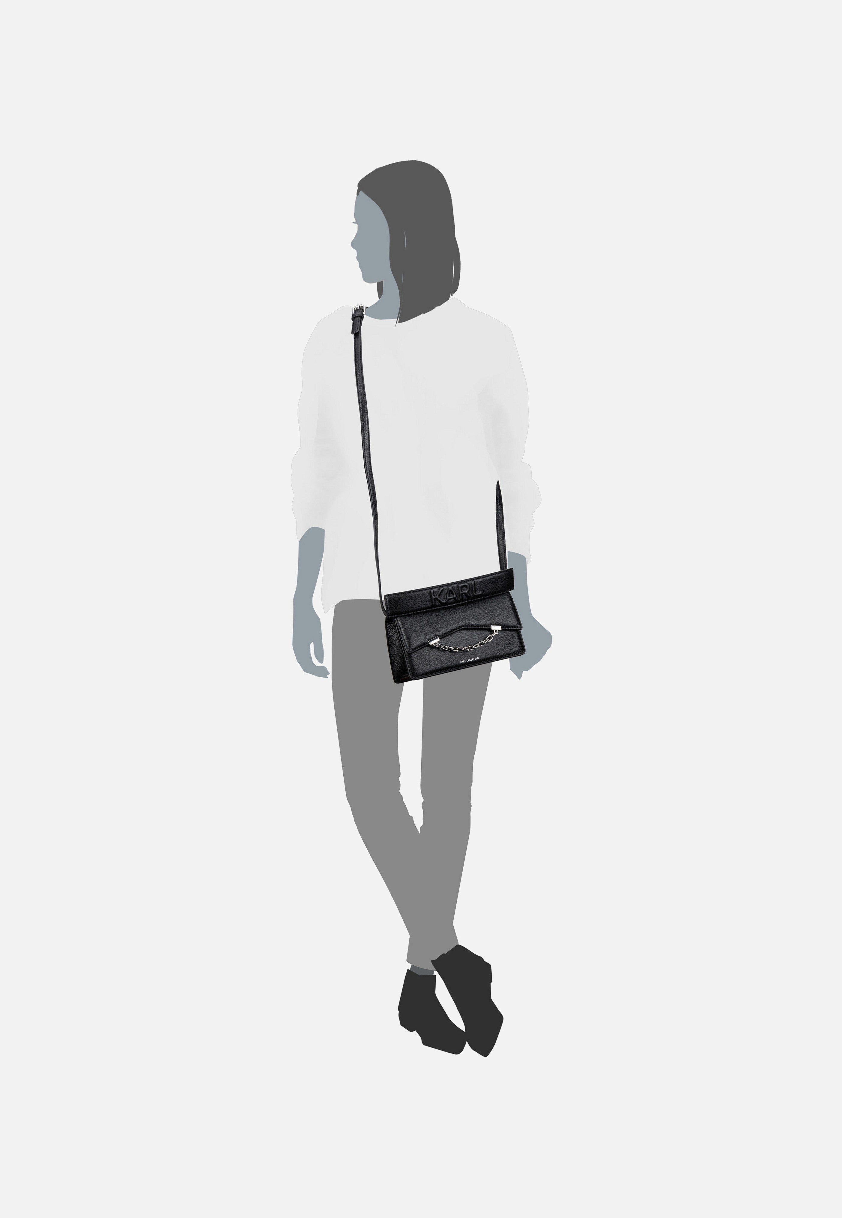 Karl Lagerfeld K/Seven Grainy 30446 Black Crossbody Bag