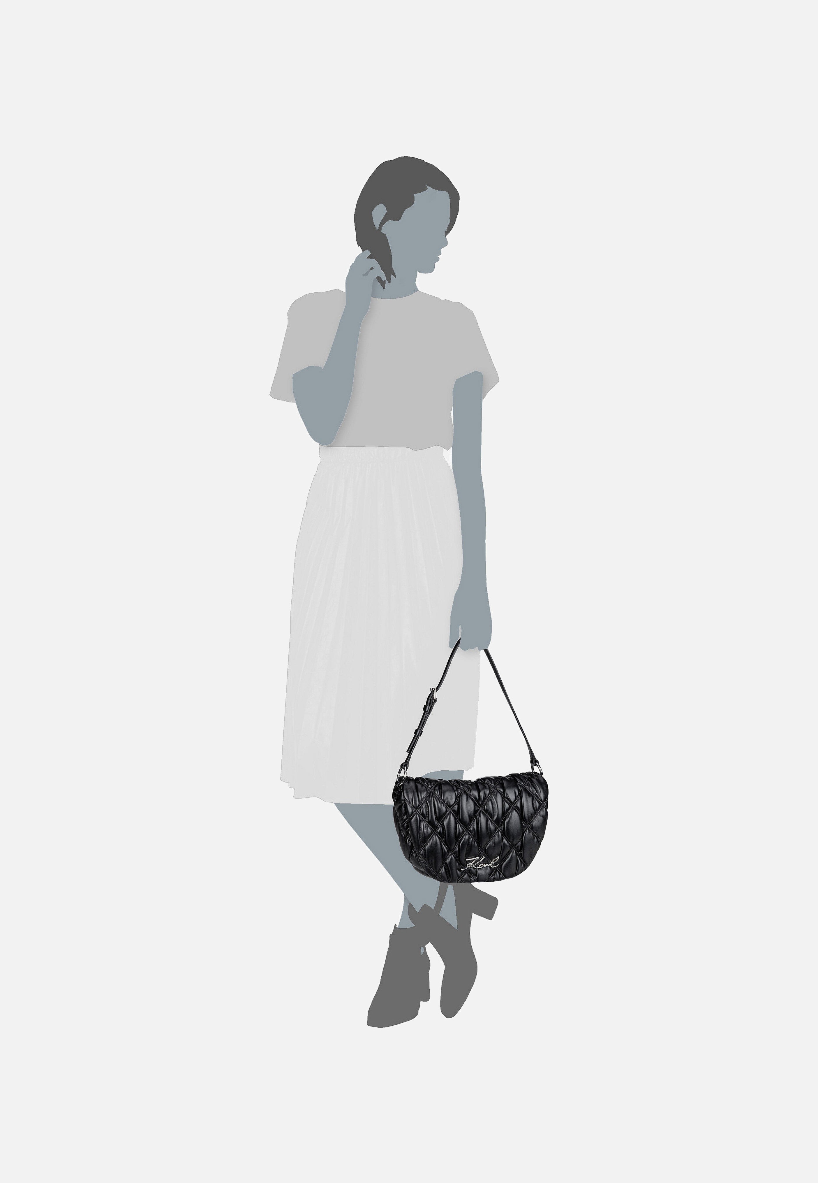 Karl Lagerfeld - K/Signature Kuilt Flap SHB Black - Shoulder Bag | Women-Image
