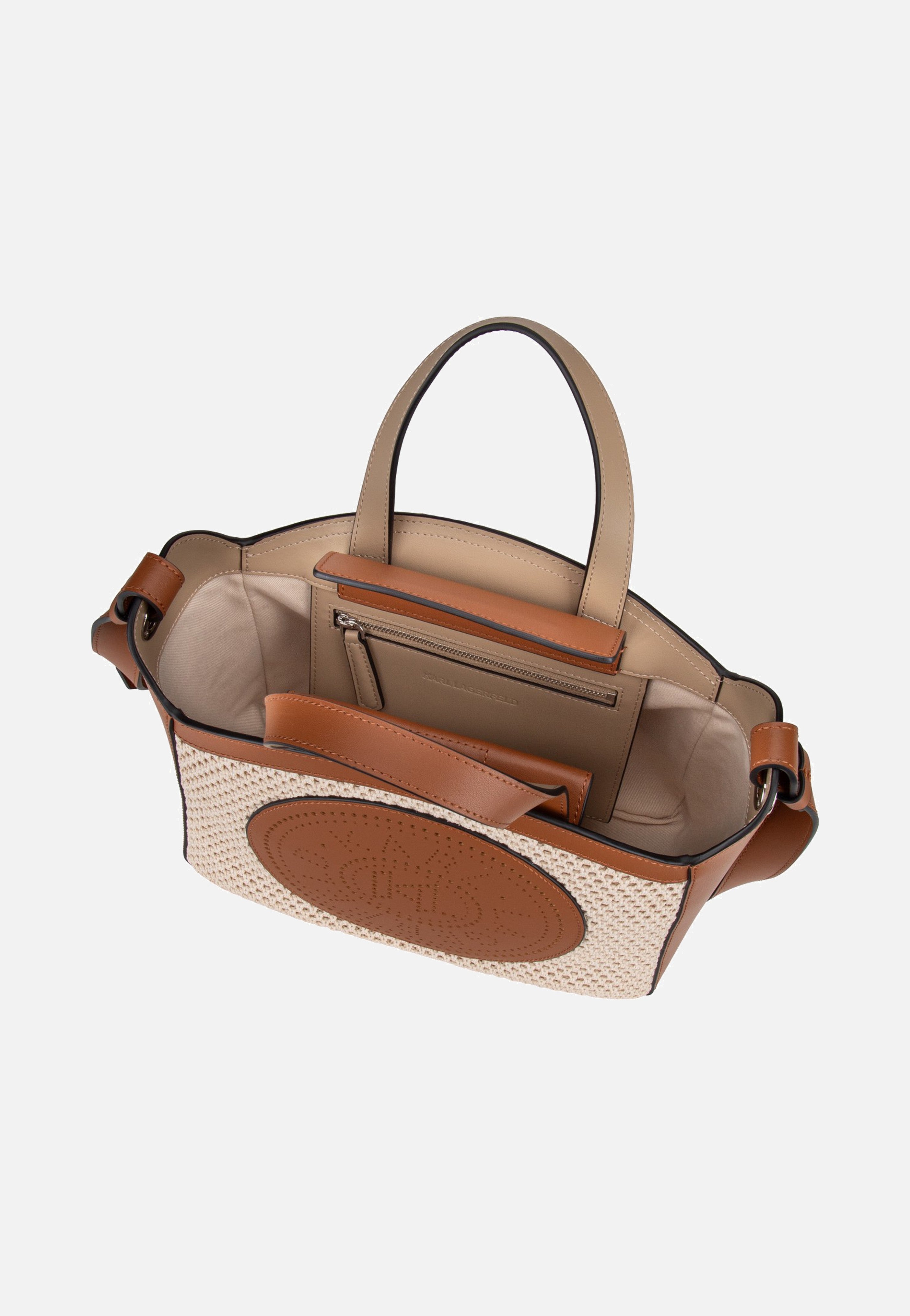 Karl Lagerfeld - K/Circle SM Tote Raffia Mesh Natural/Tan - Tote Bag | Women-Image