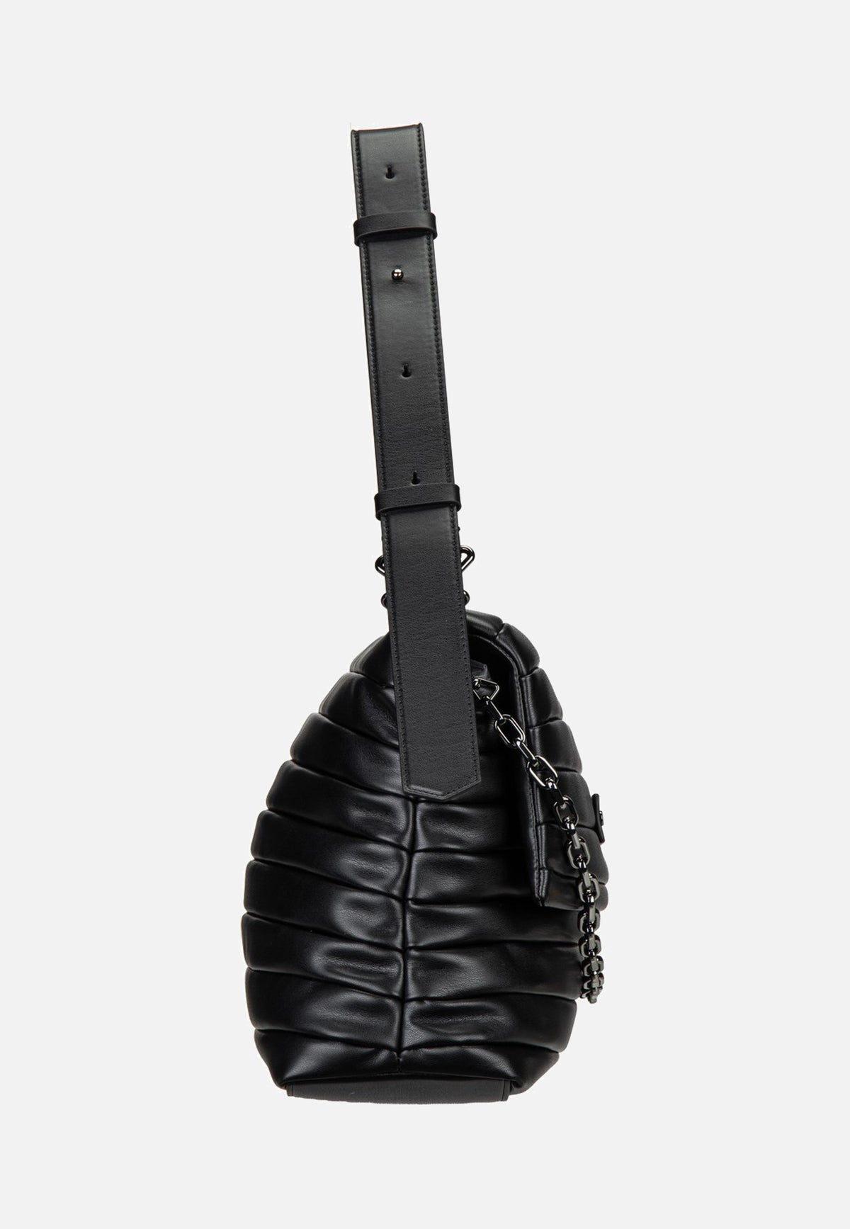 Karl Lagerfeld K/Essential Plie Medium Flap Shb Black-Gunmetal  Sac de soirée